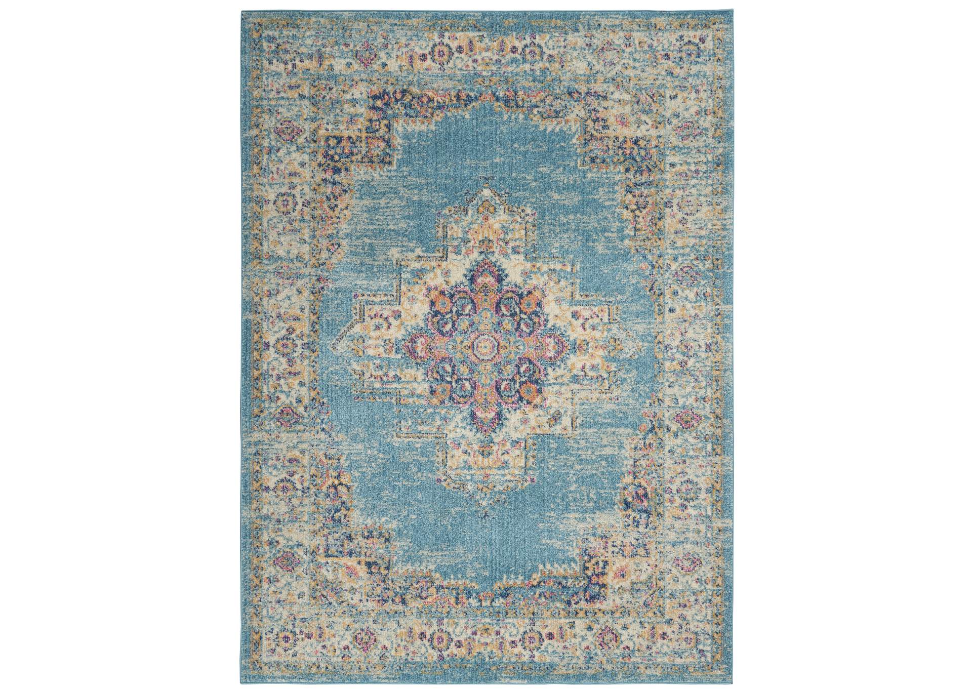 Nourison Passion 5' x 7' Ivory Light Blue Area Rug,Nourison