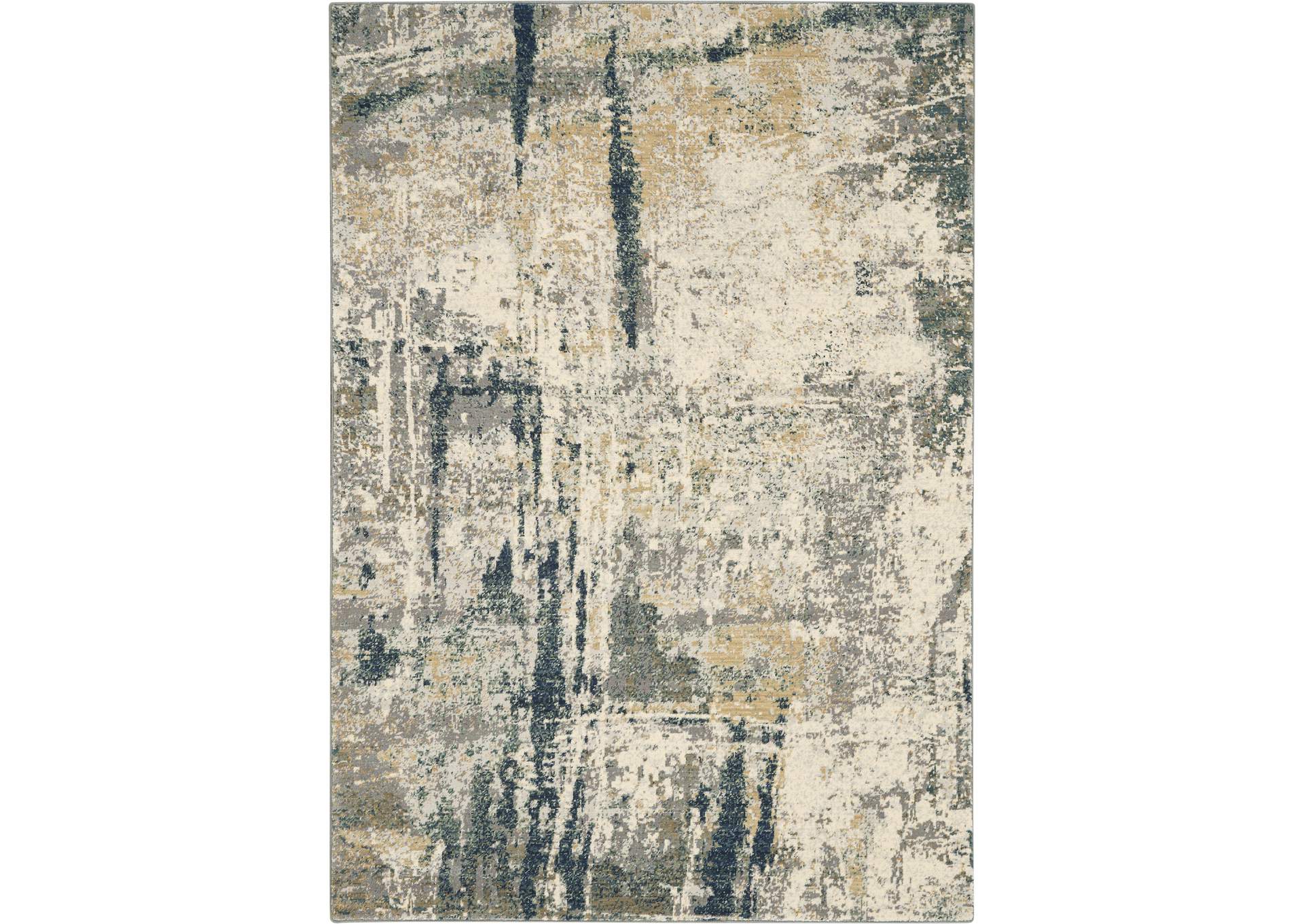 Nourison Artworks ATW05 Blue and Grey 6'x8' Abstract Area Rug,Nourison