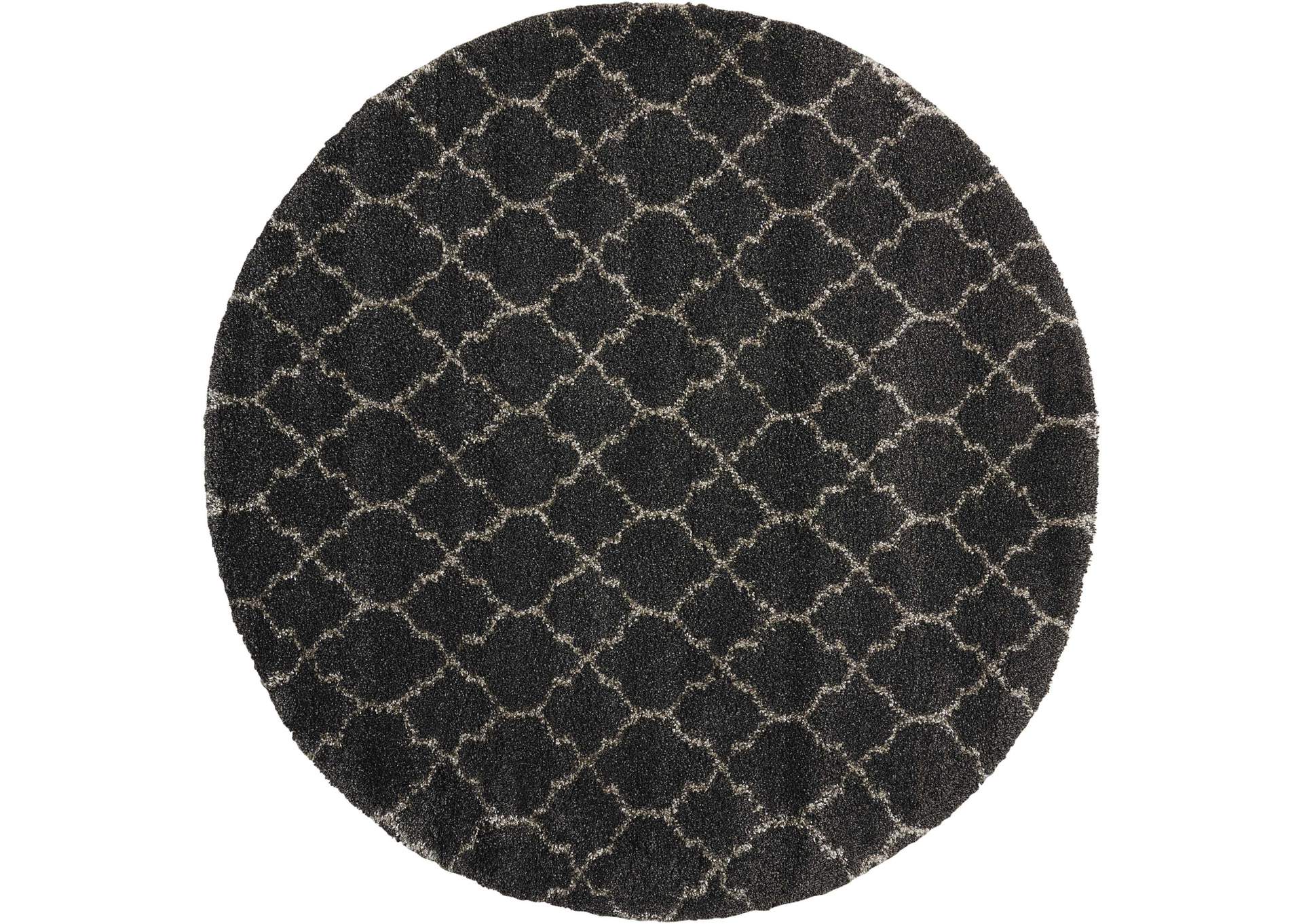 Nourison Amore AMOR2 Black 8' Round Rug,Nourison