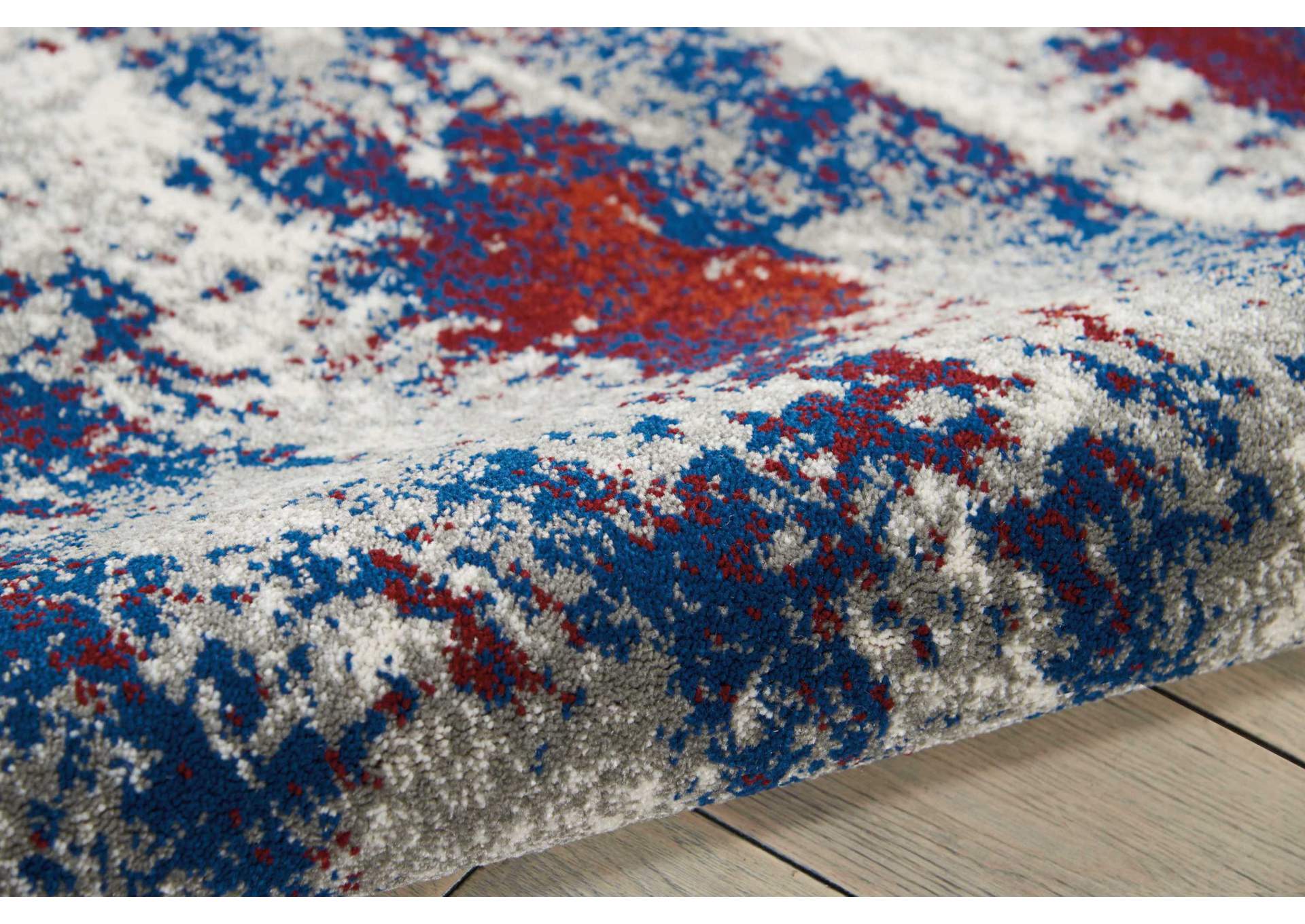 Nourison Maxell MAE15 Red and Blue 5'x7' Area Rug,Nourison