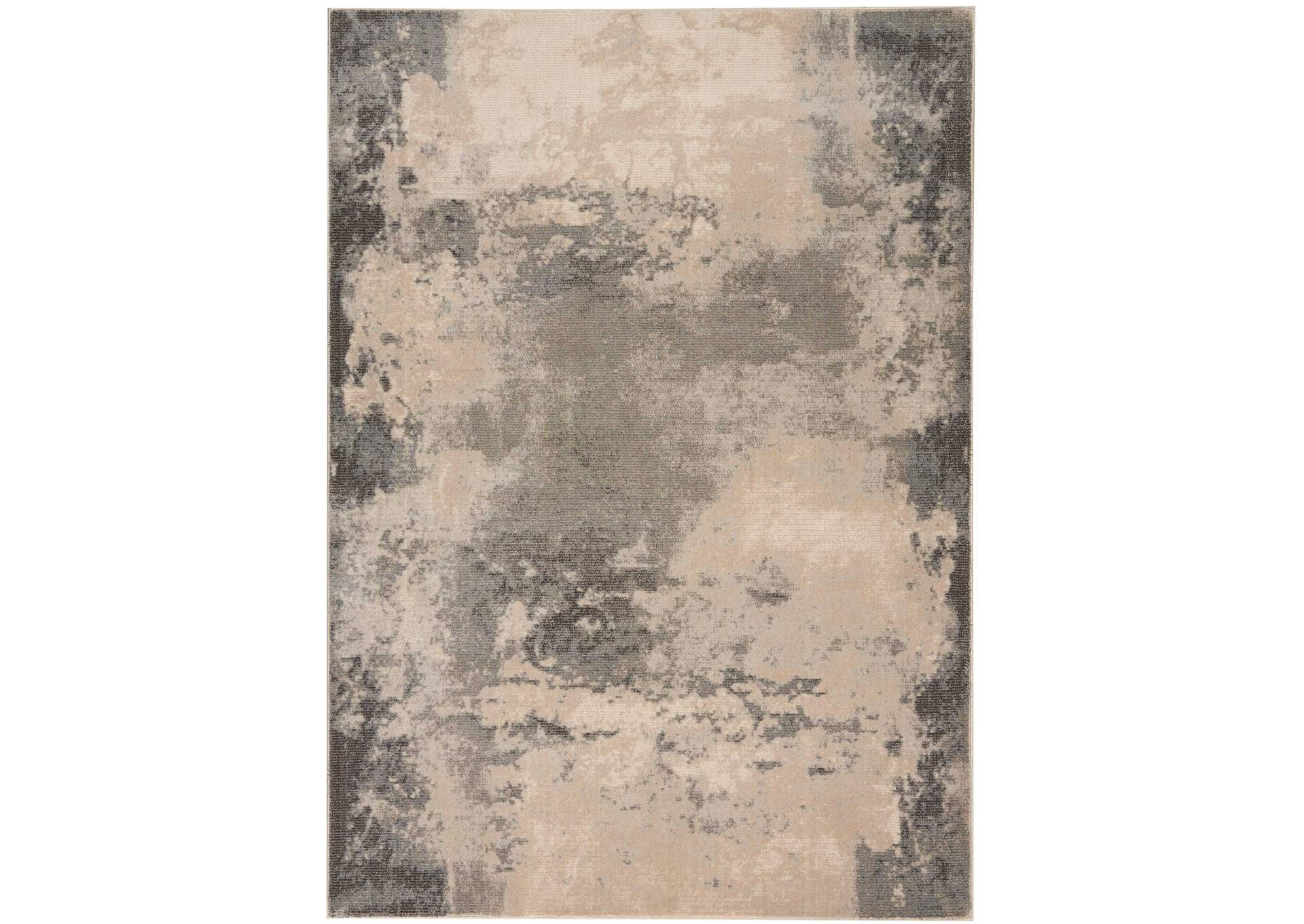 Nourison Maxell MAE13 Grey and White 9'x13' Oversized Rug,Nourison