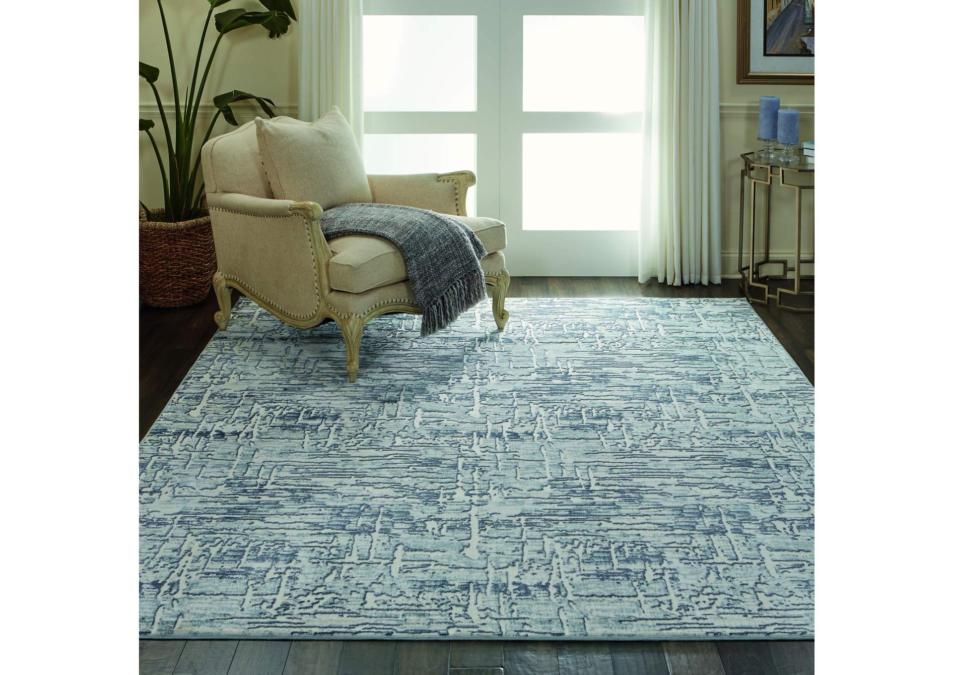Nourison Urban Chic URC01 Grey and Slate 8'x10' Large Rug,Nourison