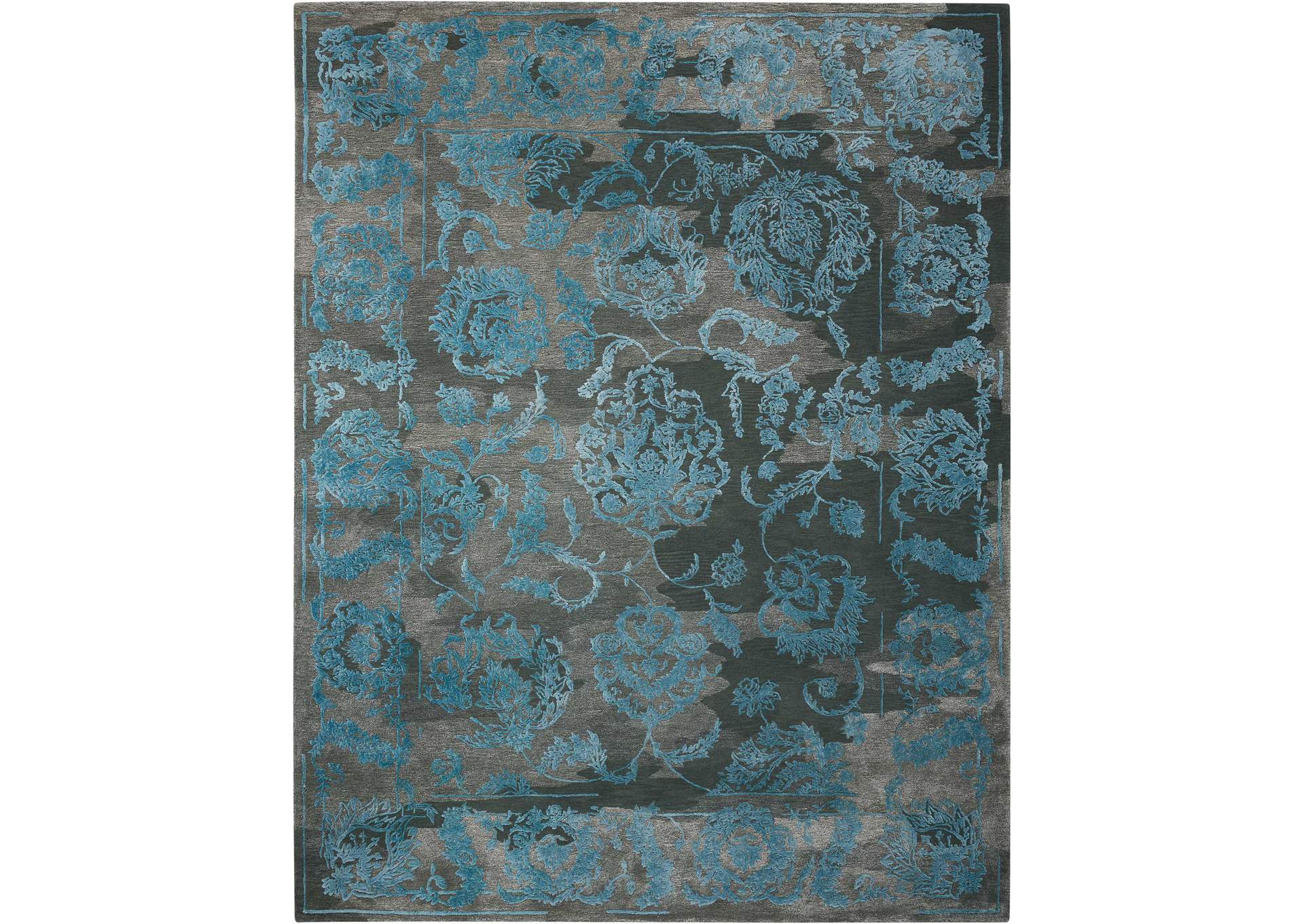 Nourison Opaline OPA12 Black and Blue 6'x8' Area Rug,Nourison