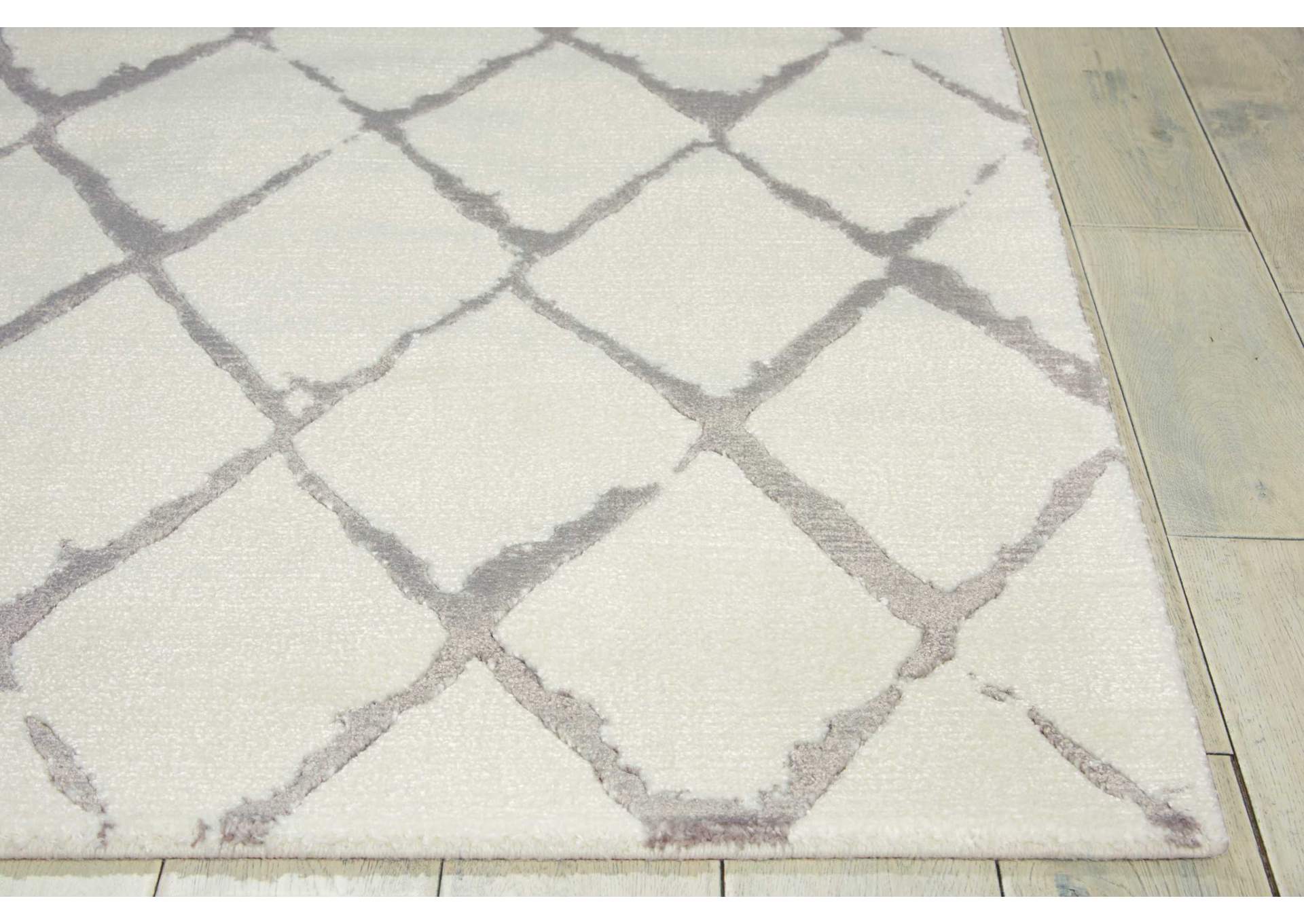 Nourison Twilight TWI15 Silver and White 6'x8' Area Rug,Nourison