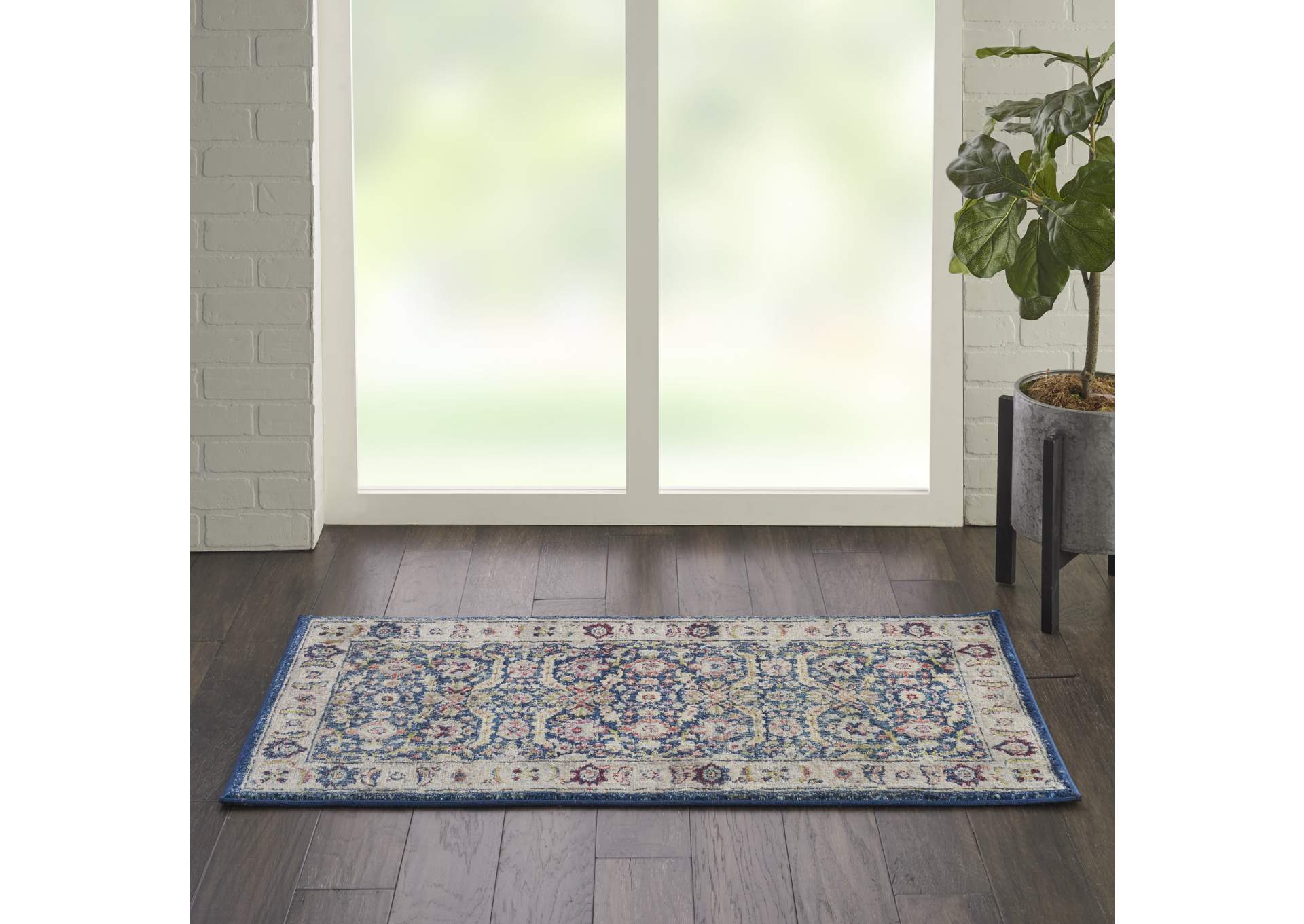 Nourison Ankara Global ANR13 Navy Blue Multicolor Persian Area Rug,Nourison