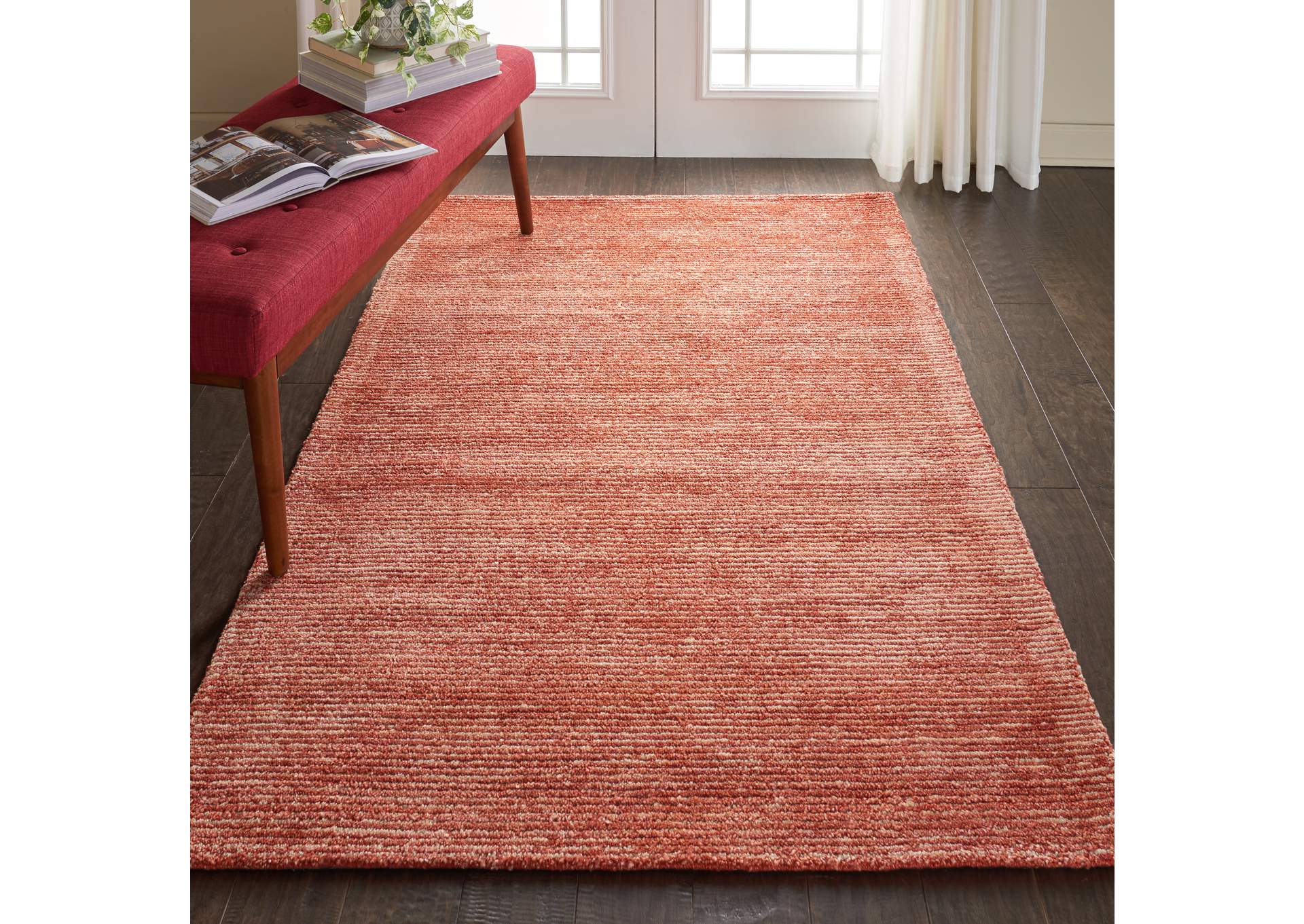 Nourison Weston WES01 Red 4'x6' Contemporary Area Rug,Nourison