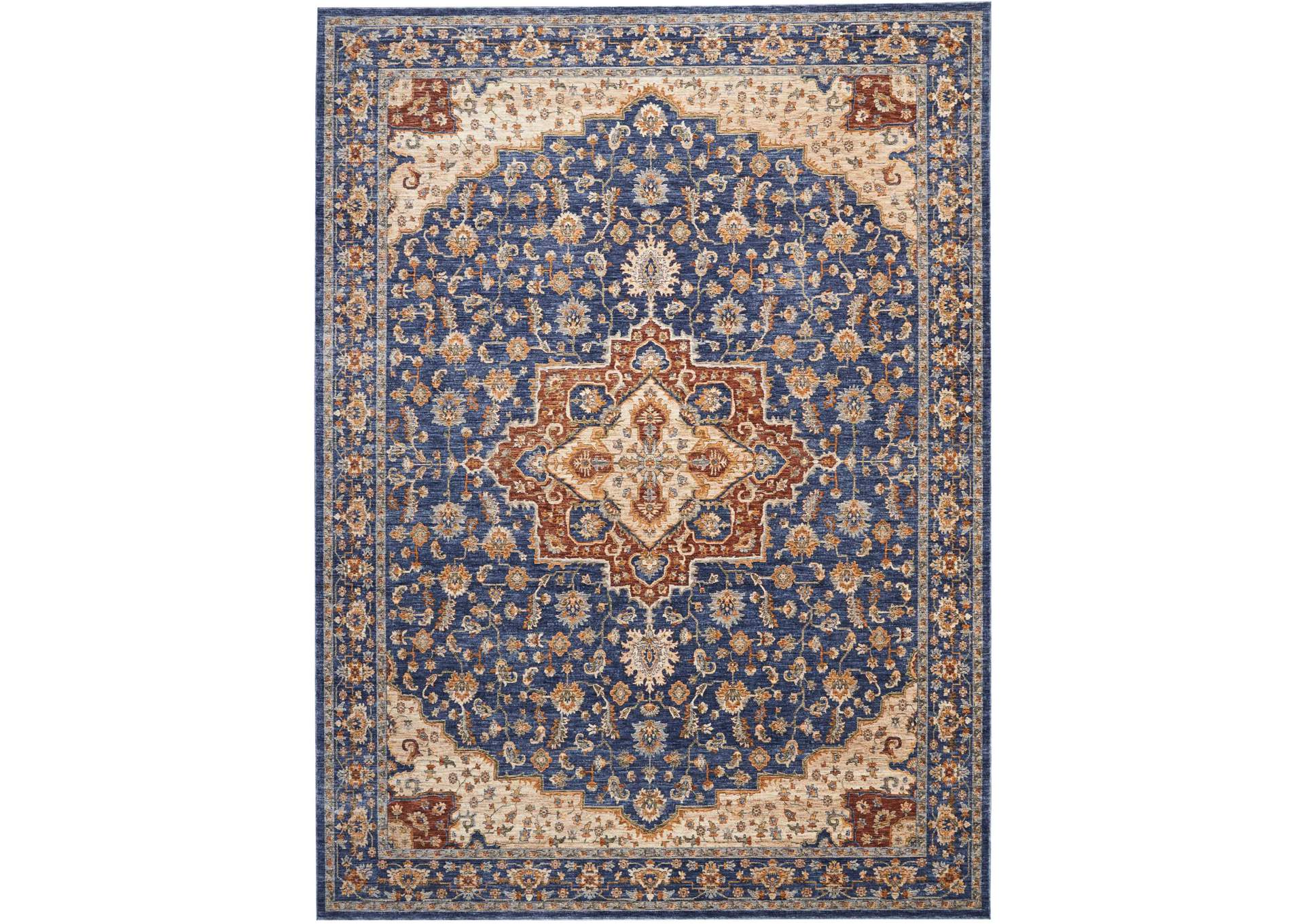 Nourison Lagos LAG01 Blue Multicolor 10'x13' Oversized Low-pile Rug,Nourison