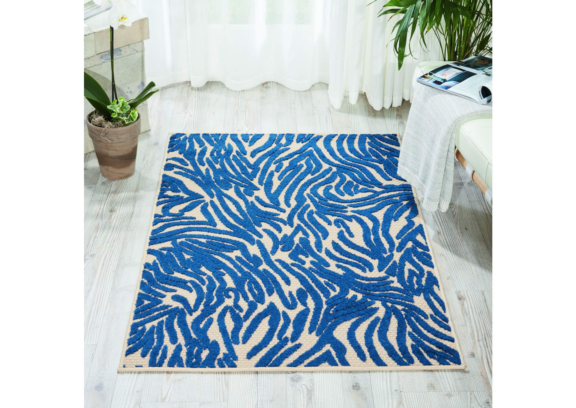 Nourison Aloha ALH04 Navy 3'x4' Indoor-outdoor Area Rug,Nourison
