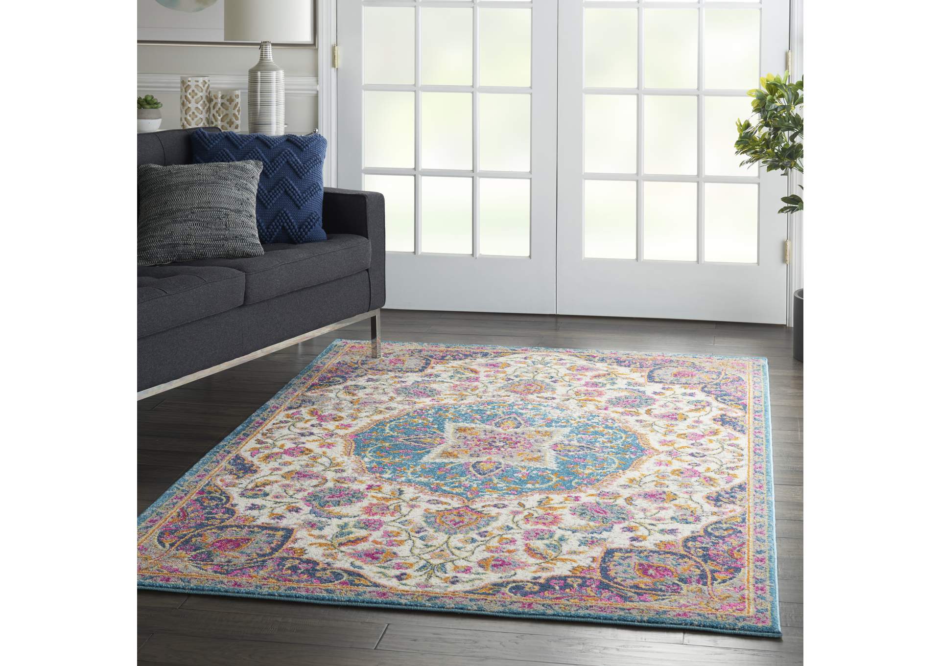 Nourison Passion Bohemian Ivory Multi Colored Area Rug,Nourison