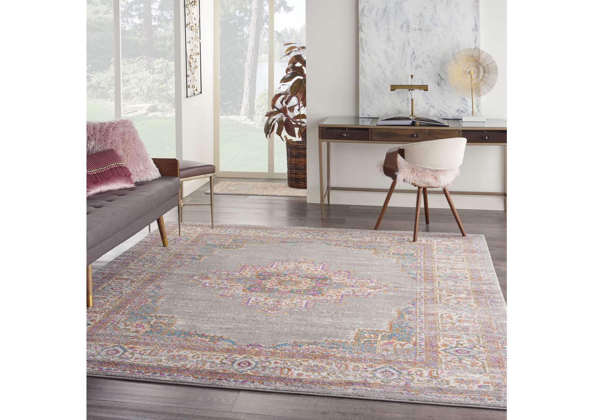 Nourison Passion PSN03 Grey 8'x10' Large Rug,Nourison