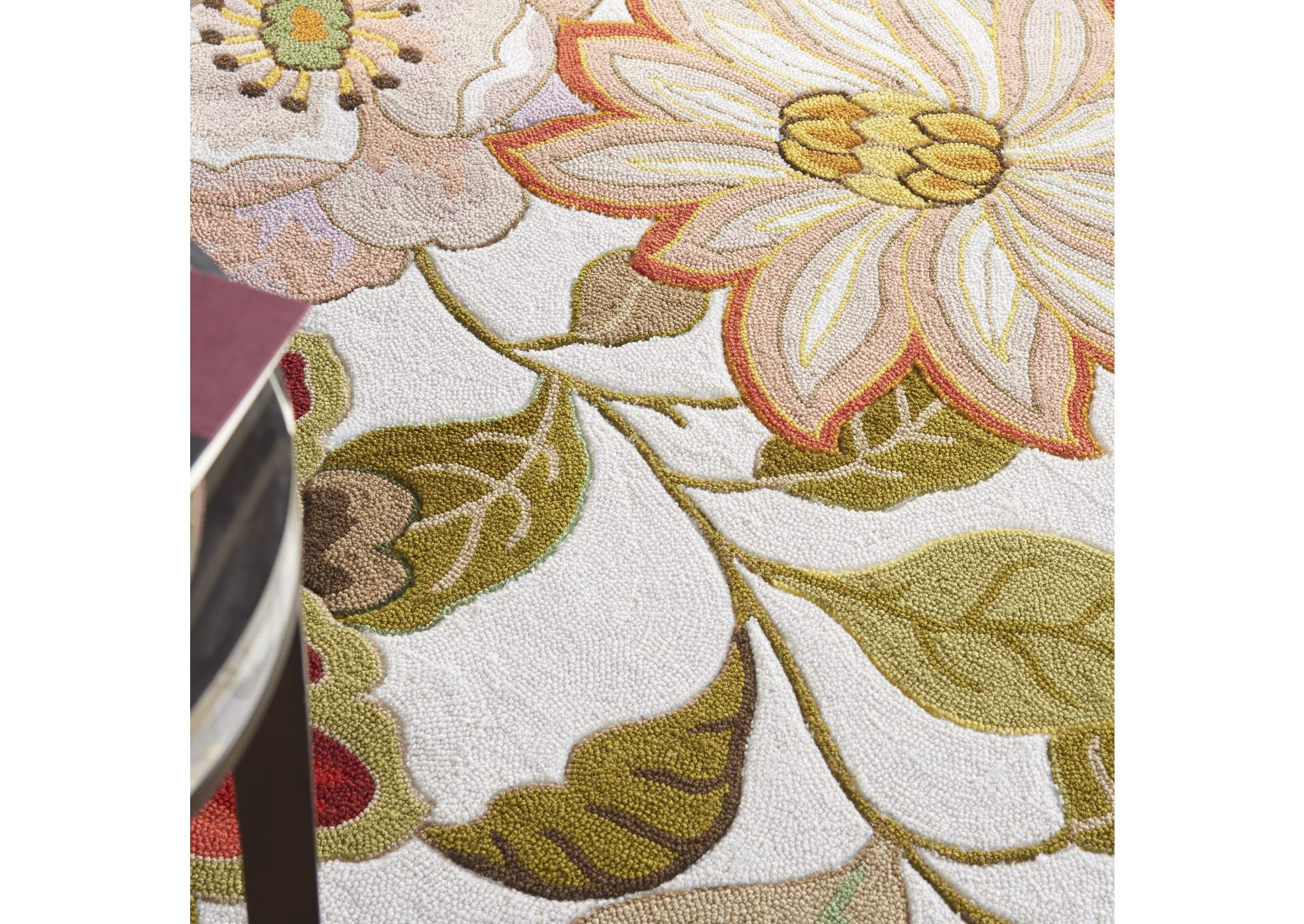 Nourison Fantasy FA18 White Multicolor 6' Round Area Rug,Nourison