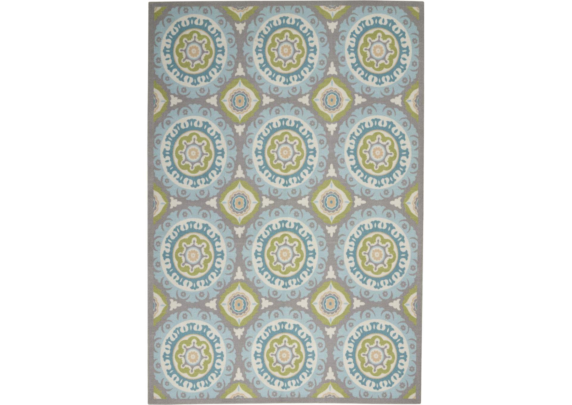 Waverly Sun N Shade SND16 Green 5'x8' Area Rug,Nourison