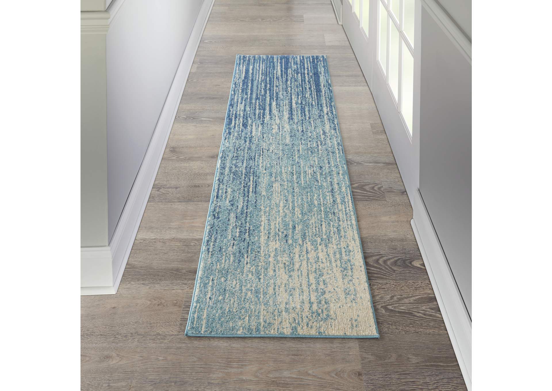 Nourison Passion 8' Runner Navy Light Blue Area Rug,Nourison