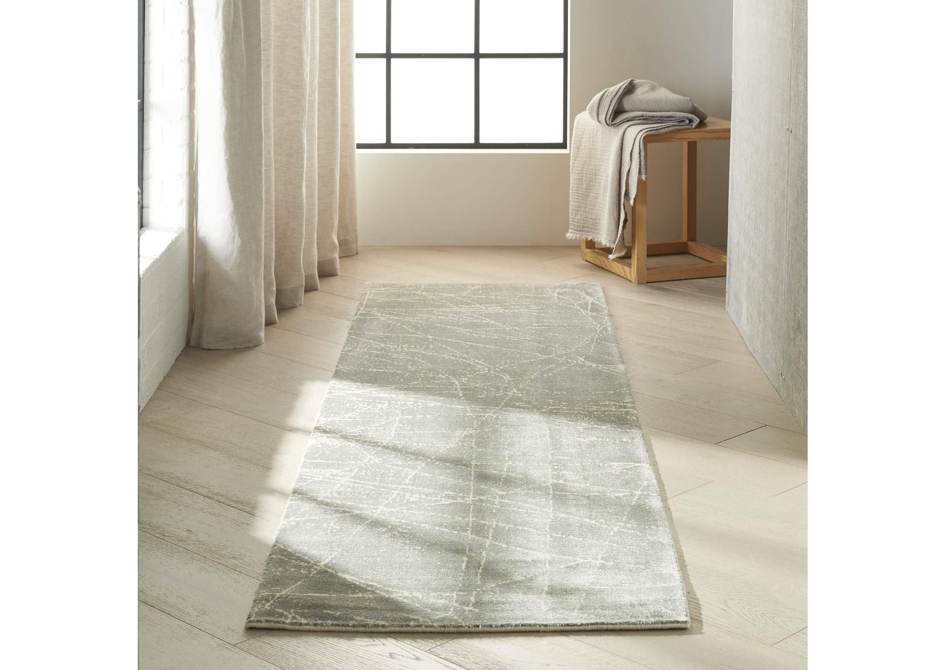 Calvin Klein Home Maya MAY05 Mercury 8' Runner Hallway Rug,Nourison
