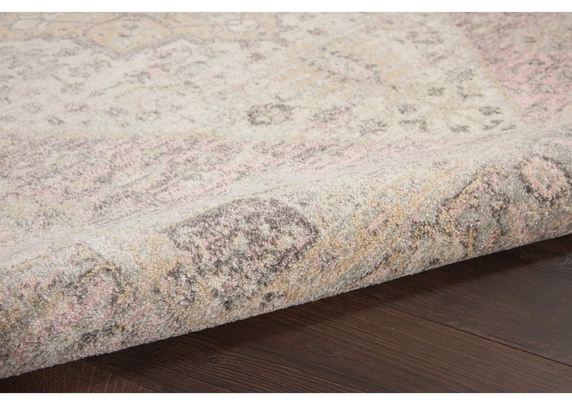 Nourison Tranquil TRA06 Pink and Beige 5'x7' Kashan Area Rug,Nourison
