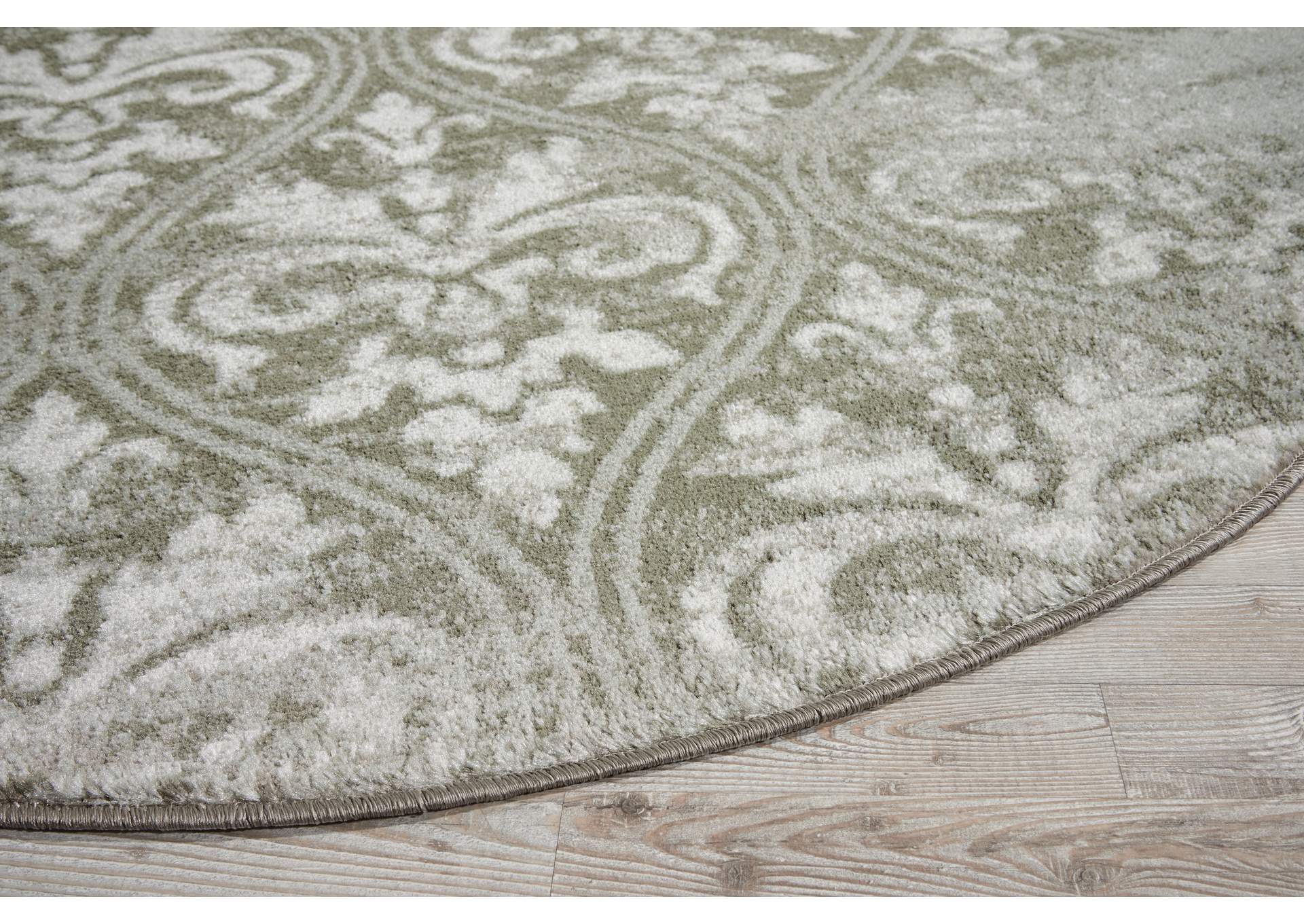 Nourison Euphoria EUP06 Grey 5' Round Area Rug,Nourison