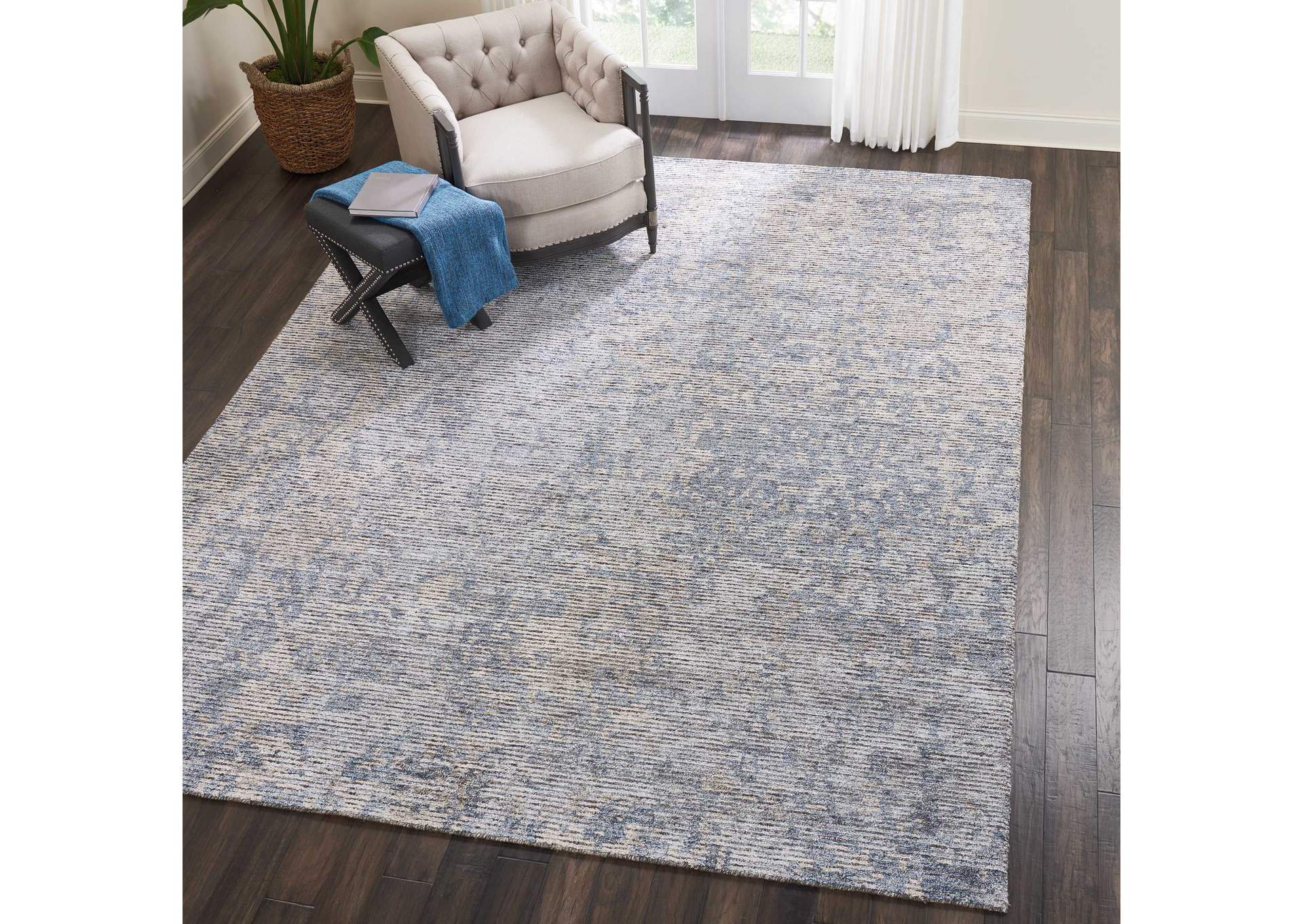 Nourison Ellora ELL04 Grey 10'x14' Oversized Handmade Rug,Nourison