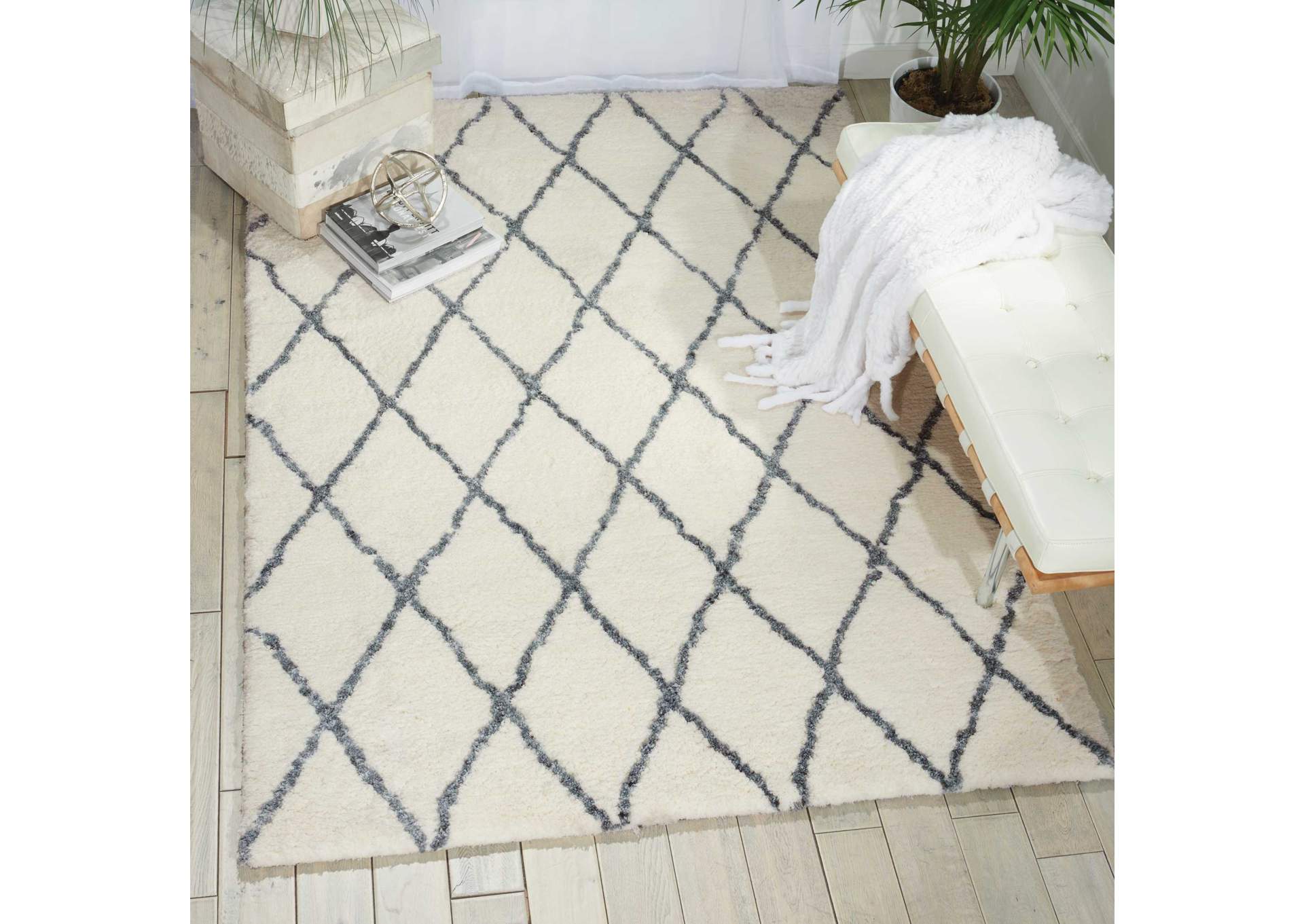 Nourison Galway GLW11 Grey and White 8'x10' Rug,Nourison