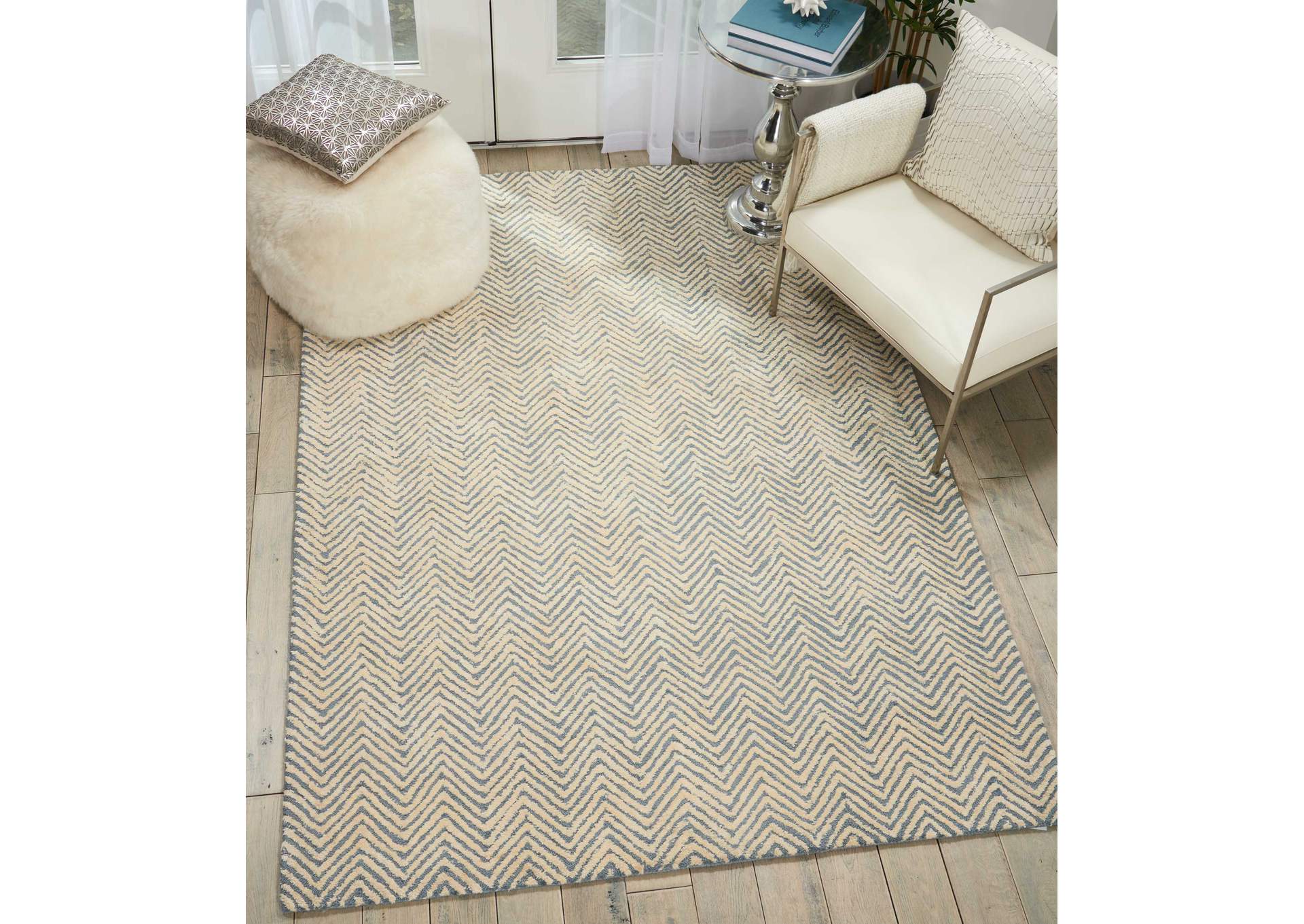 Nourison Deco Mod DEC03 Light Blue/Ivory 8'x11' Oversized Rug,Nourison