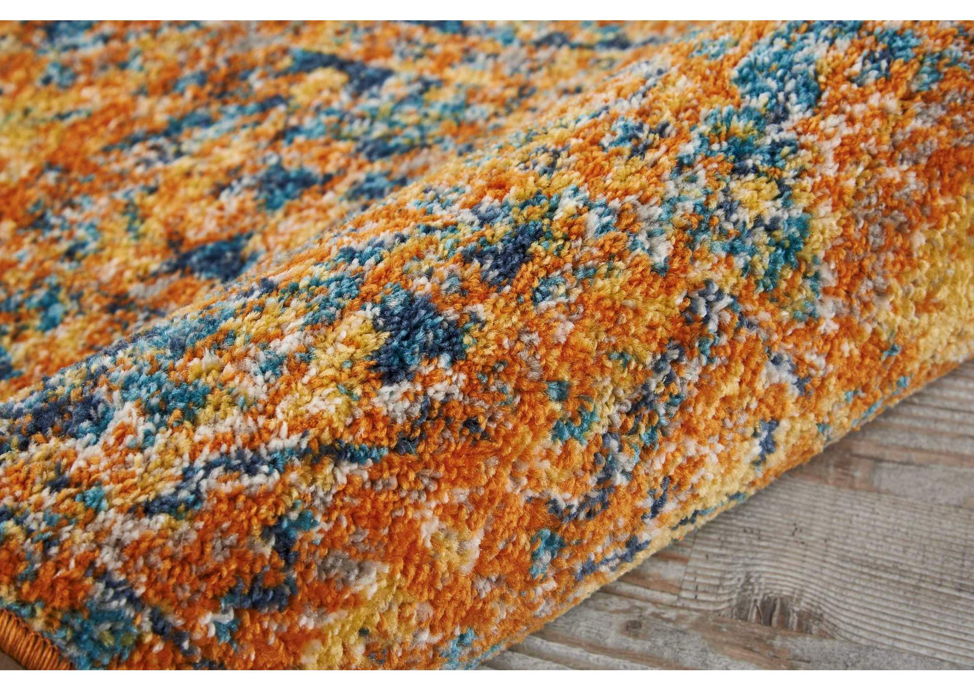 Nourison Passion 2' X 3' Orange and Blue Turkish Area Rug,Nourison