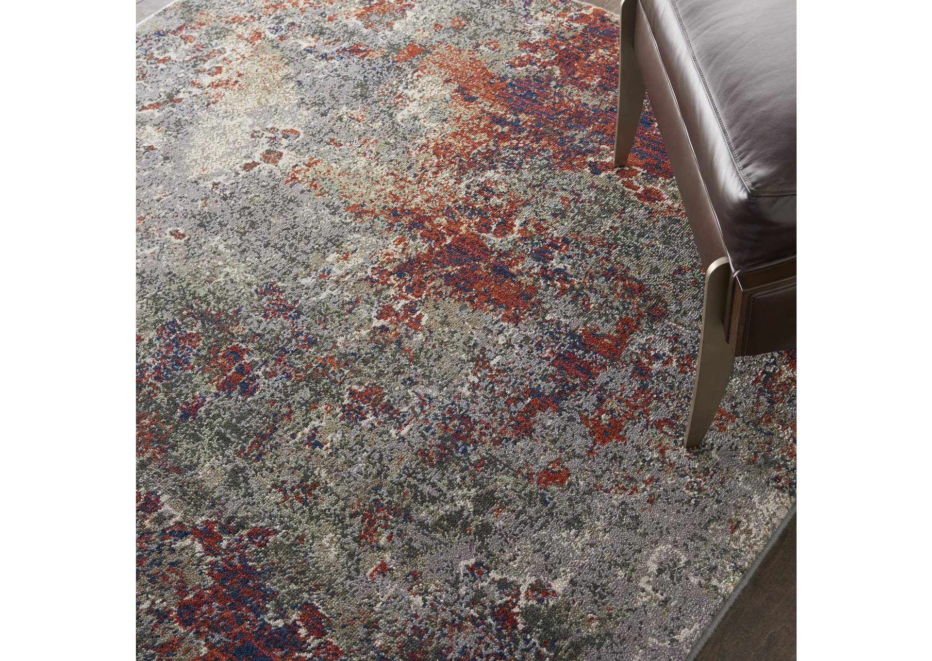 Nourison Artworks ATW02 Grey Multicolor 6'x8' Abstract Area Rug,Nourison