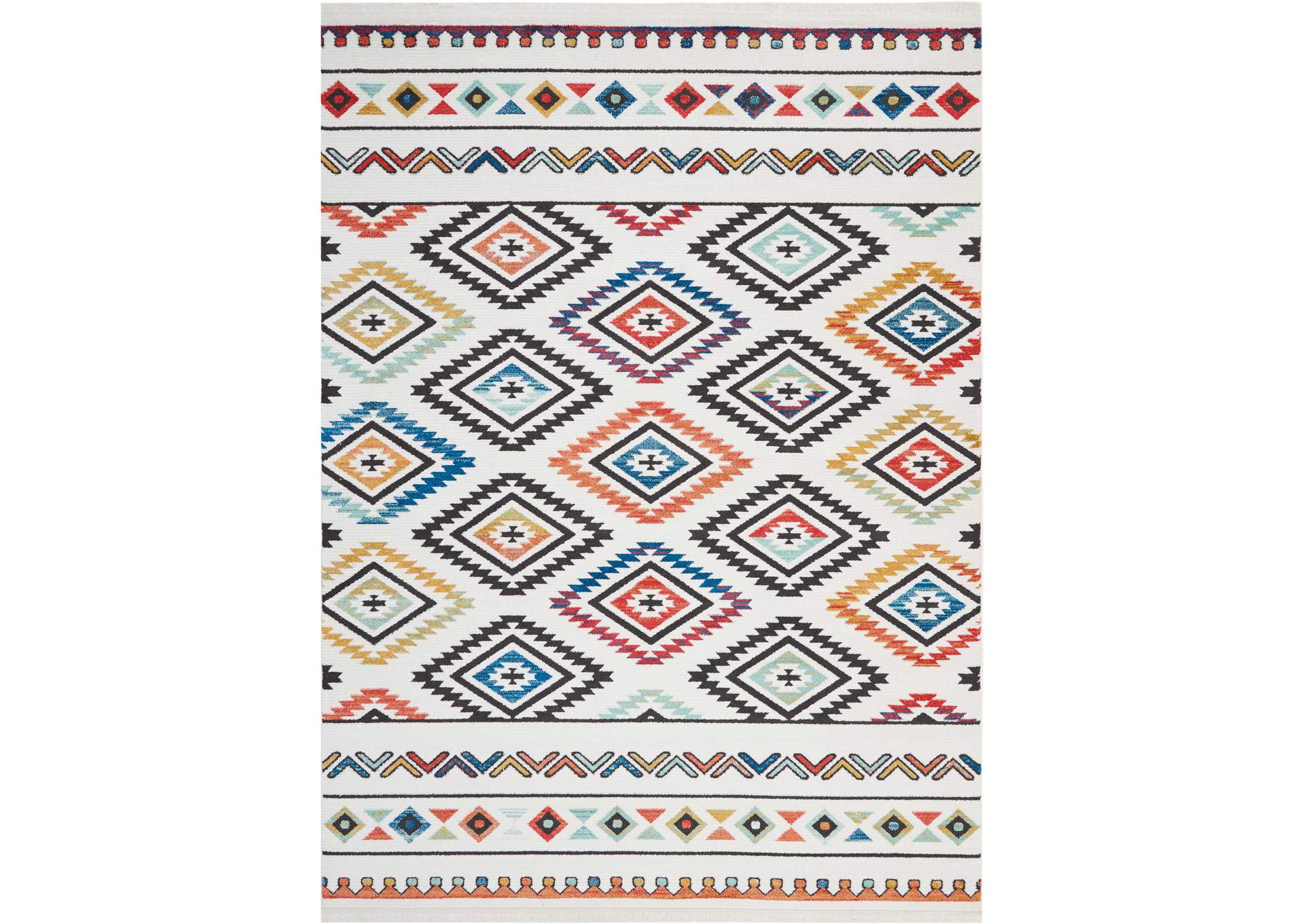 Nourison South Western NAV06 White Multicolor 8'x11' Oversized Rug,Nourison