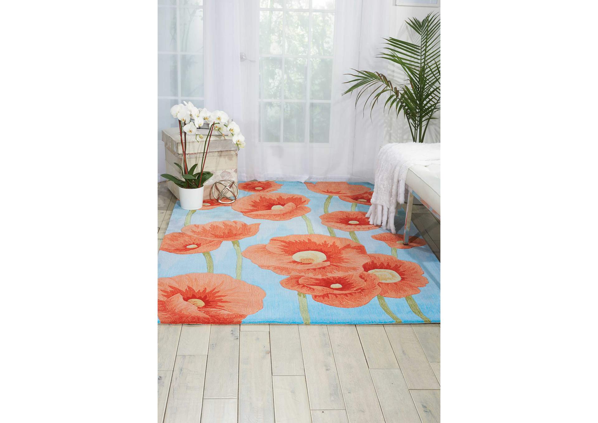 Nourison Contour CON79 Blue 4'x6' Area Rug,Nourison