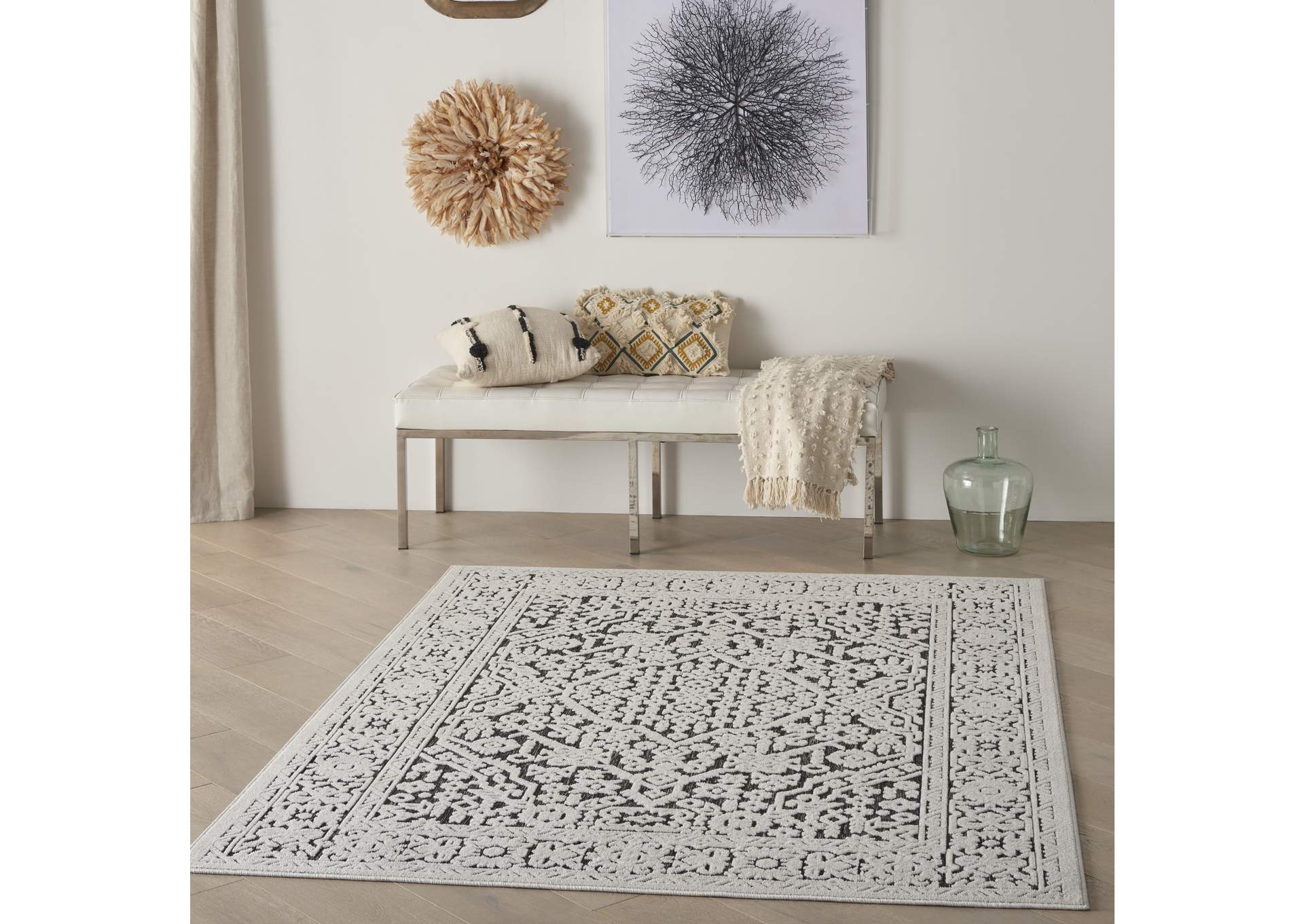 Nourison Key Largo 4'x6' Dark Grey Area Rug,Nourison