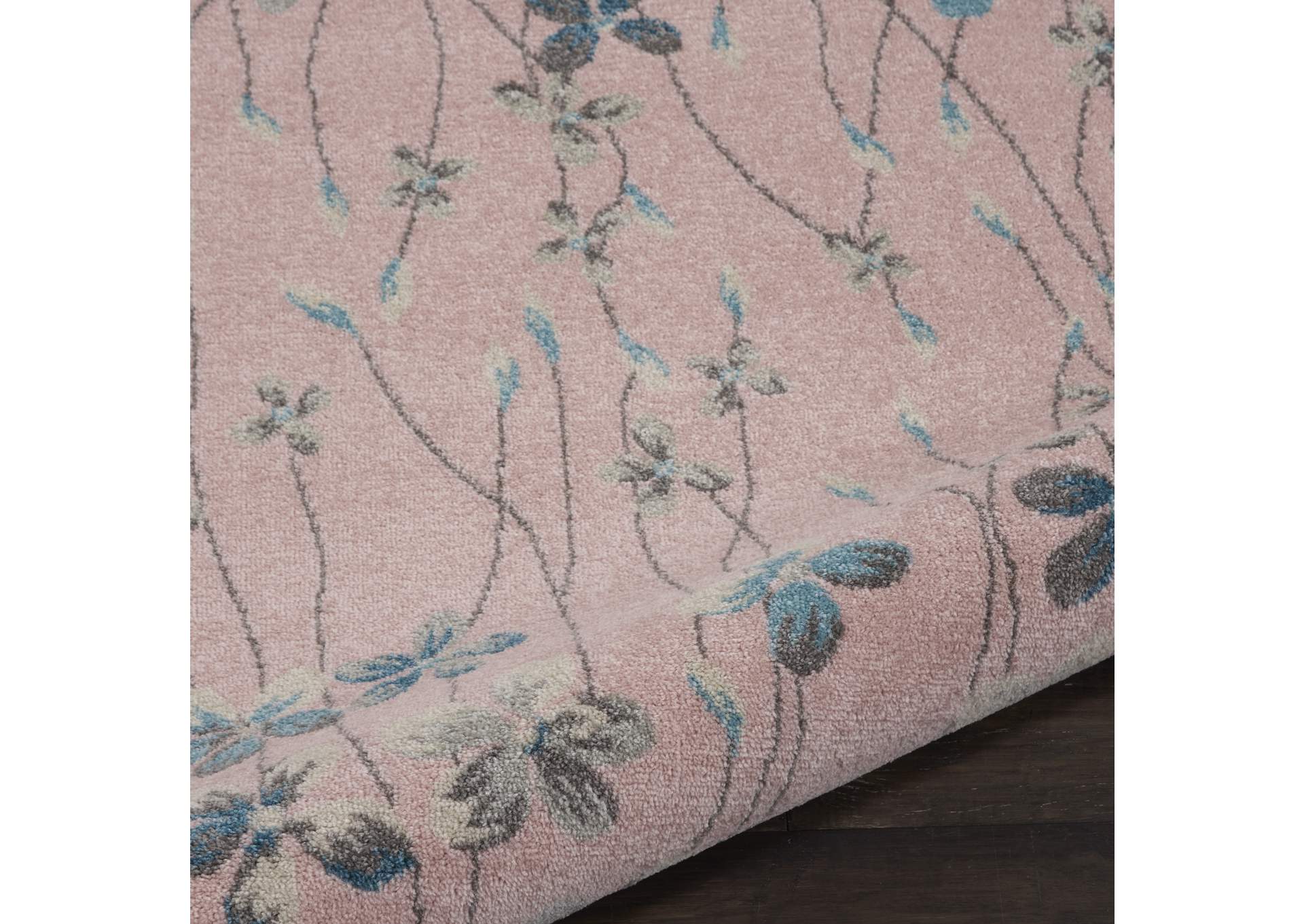 Nourison Tranquil TRA04 Pink 5' Round Floral Area Rug,Nourison