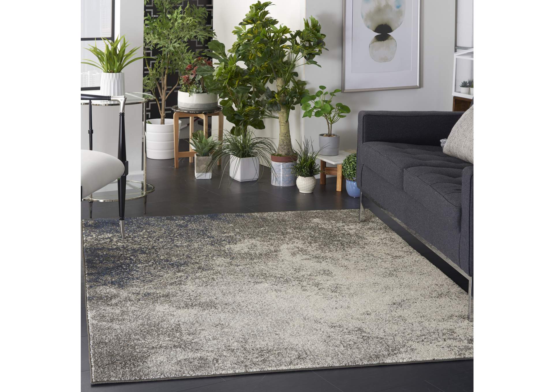 Nourison Passion 5' x 7' Charcoal and Ivory Area Rug,Nourison