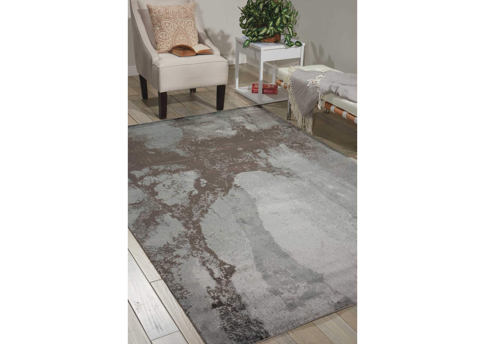 Nourison Twilight TWI07 Grey 9'x12' Oversized Rug,Nourison