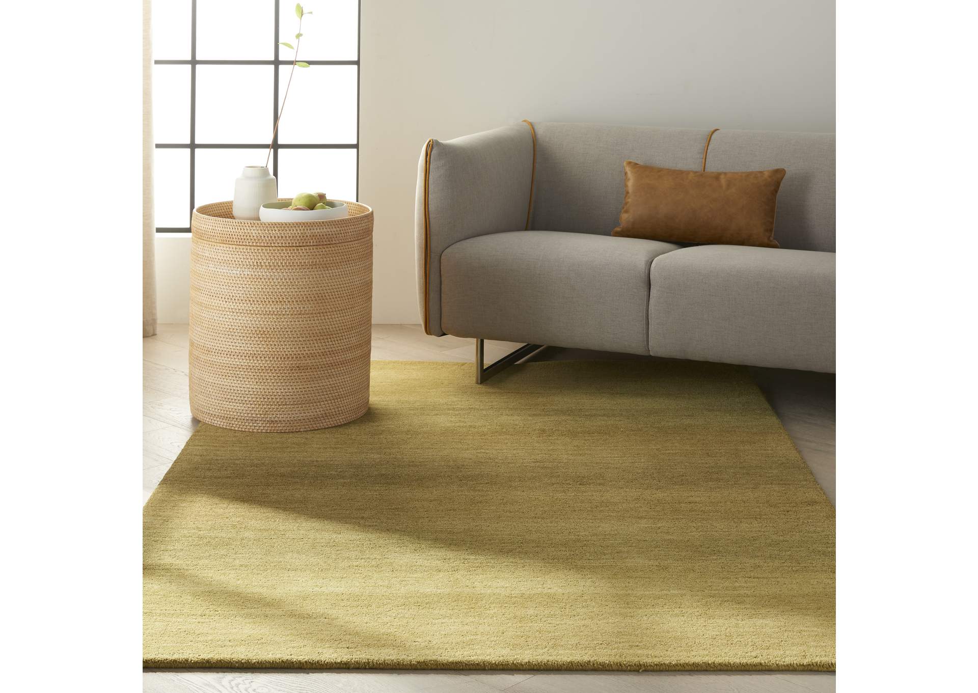 Calvin Klein Linear Glow GLO01 Green 5'x8' Area Rug,Nourison