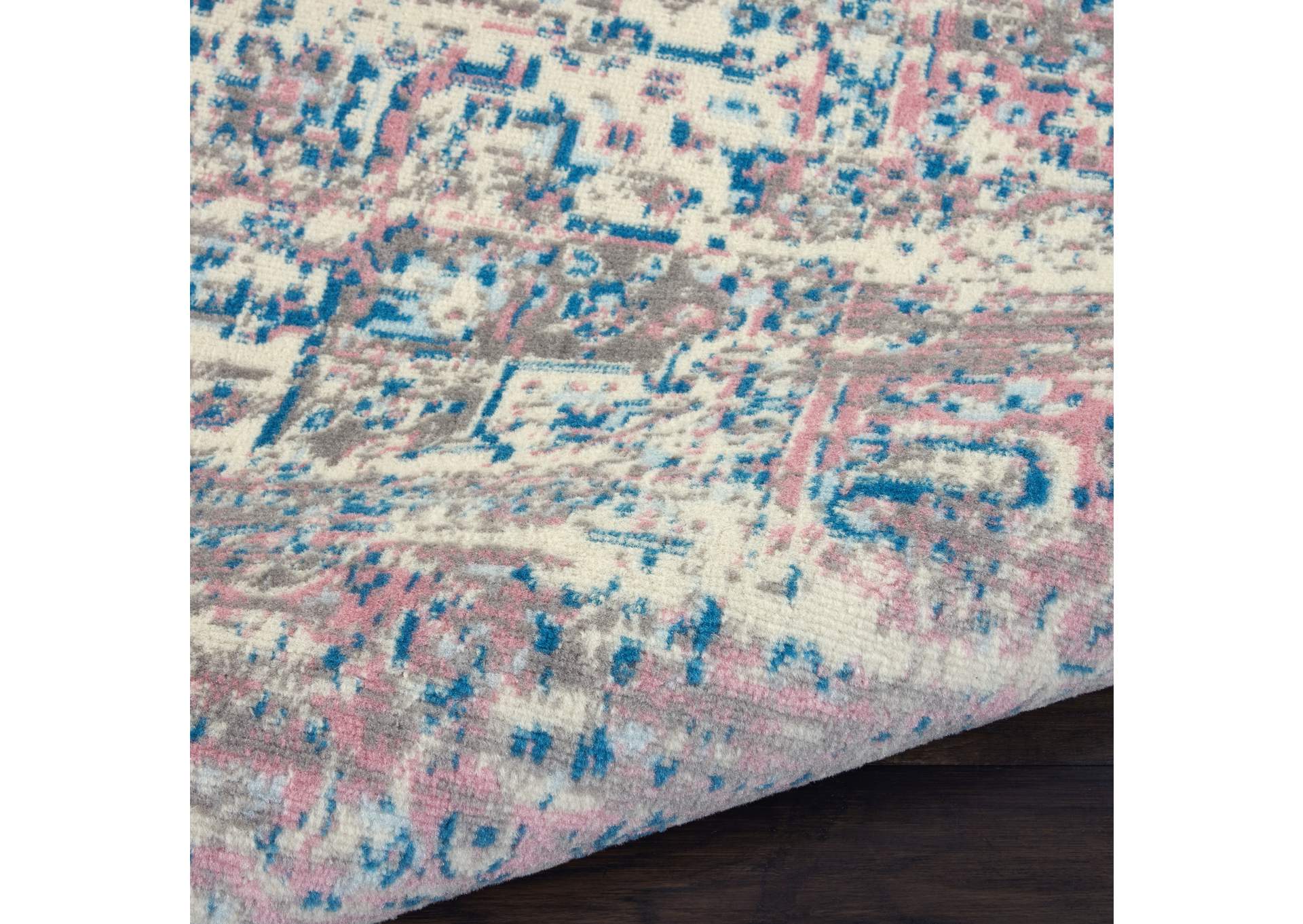 Nourison Grafix GRF14 White and Pink 3'x5' Persian Area Rug,Nourison