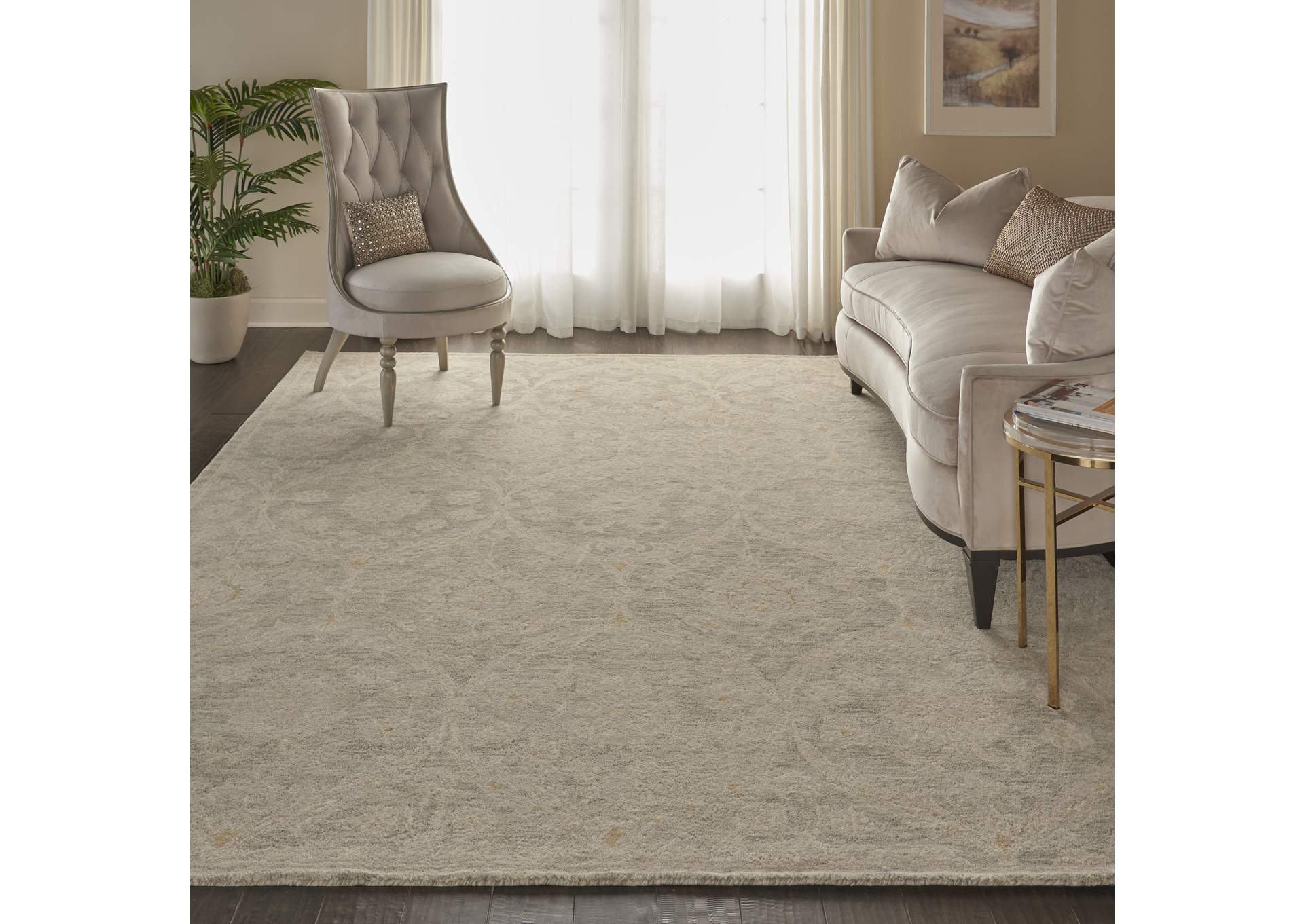 Nourison Jazmine JAZ03 Grey 8'x10' Large Wool Rug,Nourison