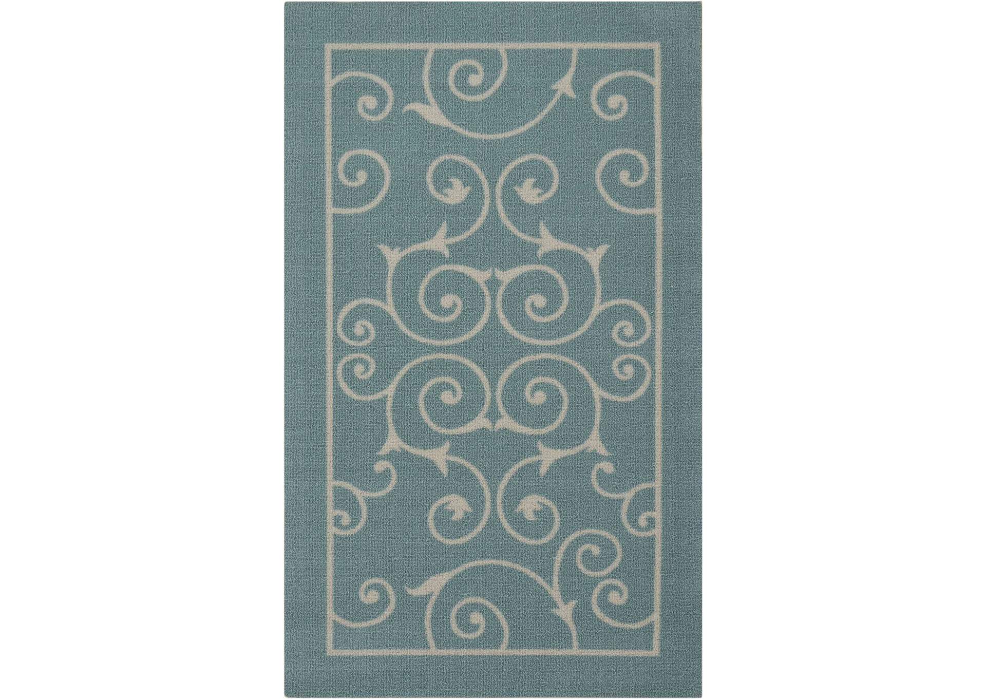 Nourison Home & Garden 2'x4' Blue Area Rug,Nourison