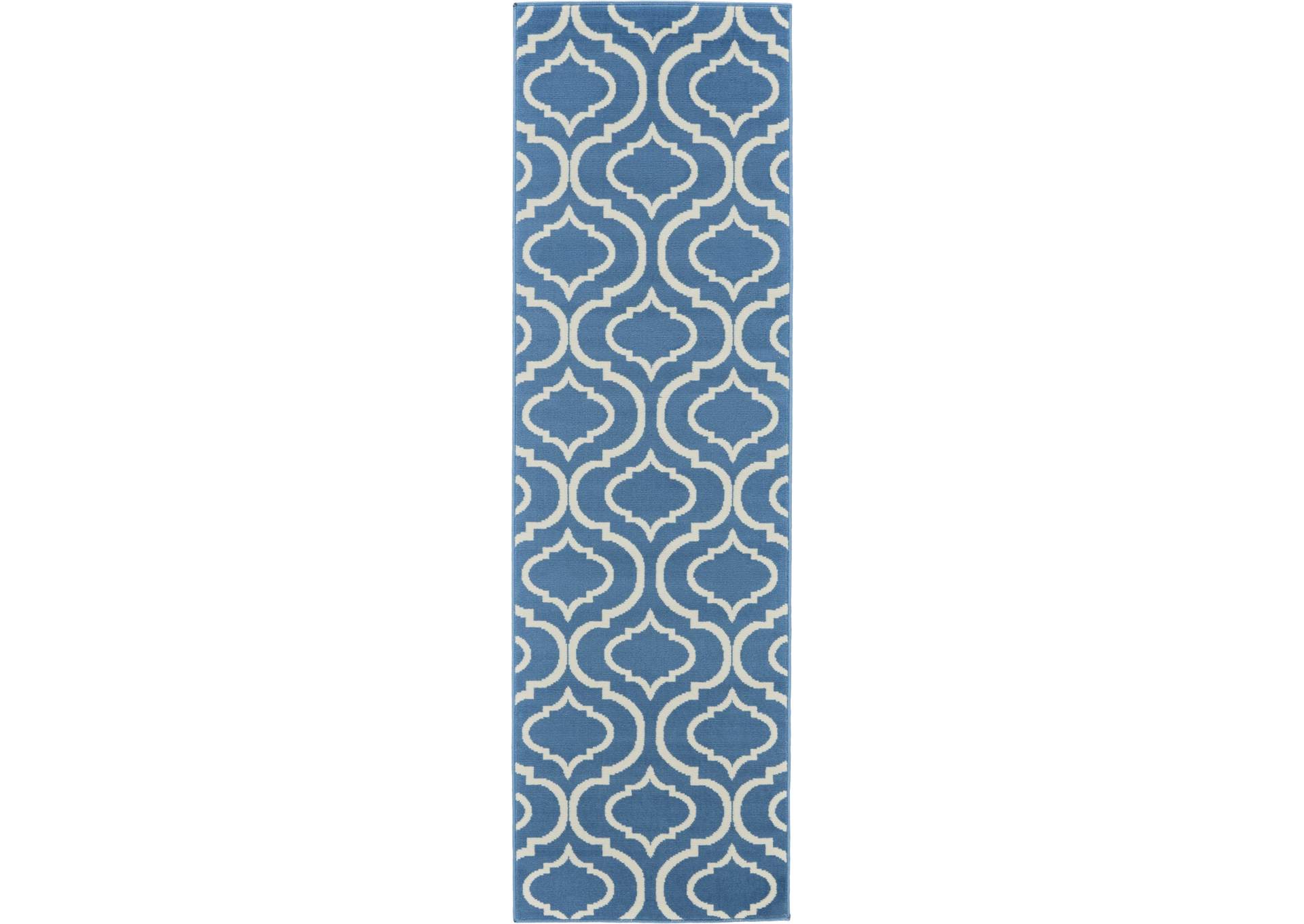 Nourison Jubilant JUB19 Blue 7' Runner Low-pile Hallway Rug,Nourison