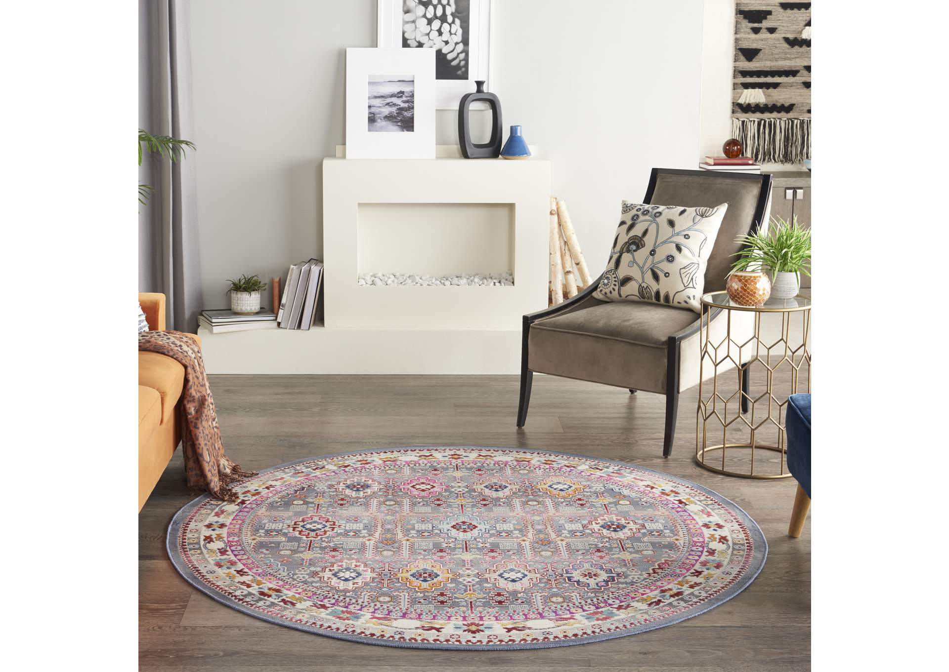 Nourison Vintage Kashan 6' Round Area Rug,Nourison