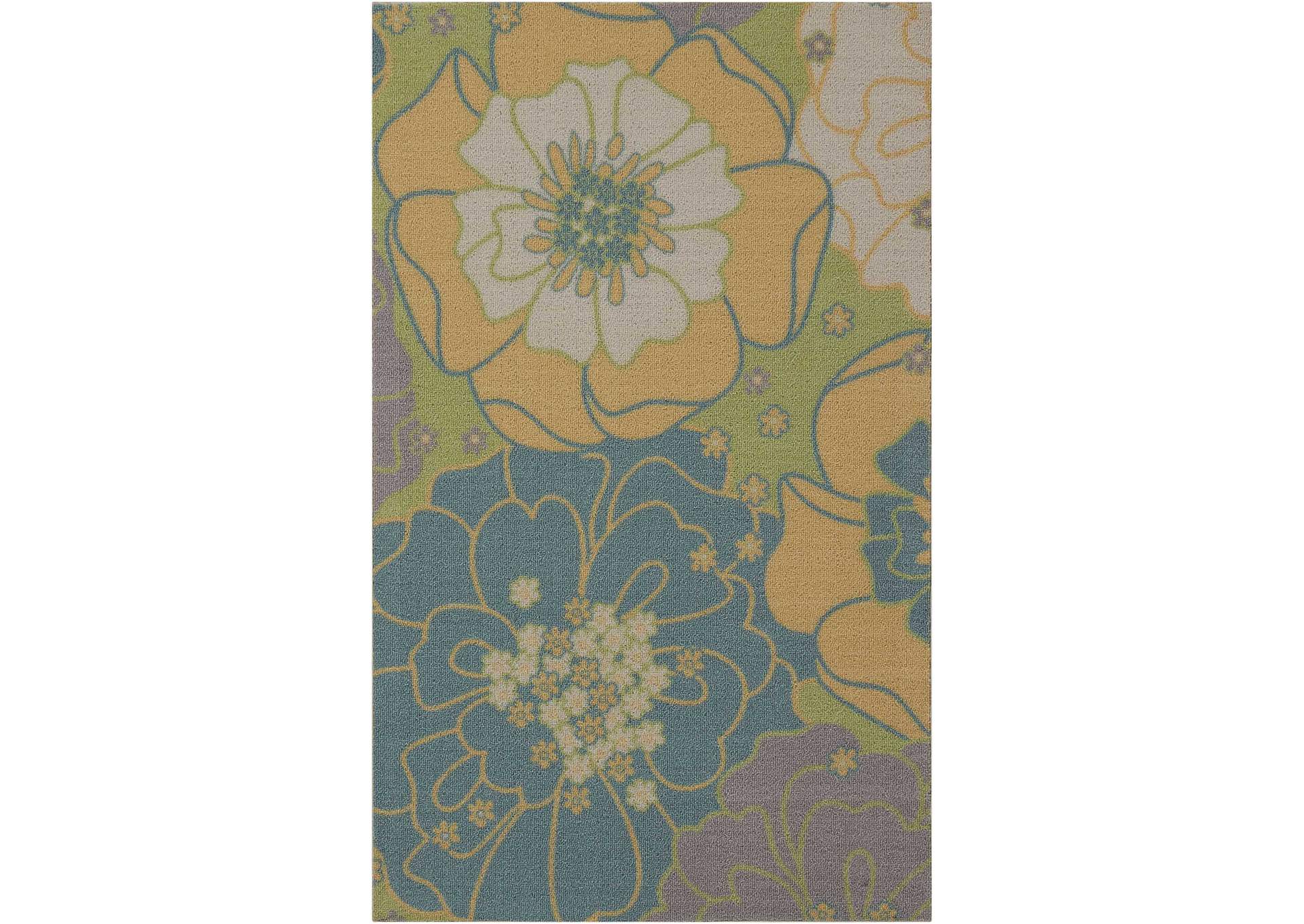Nourison Home & Garden 2'x4' Green Area Rug,Nourison
