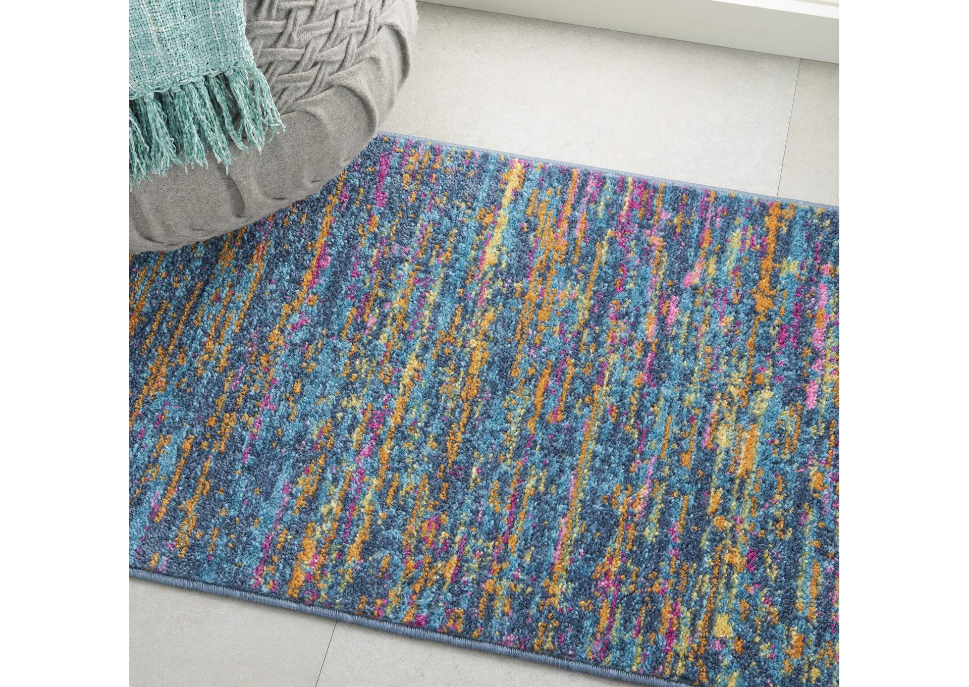 Nourison Passion 2'x3' Blue Multicolor Area Rug,Nourison