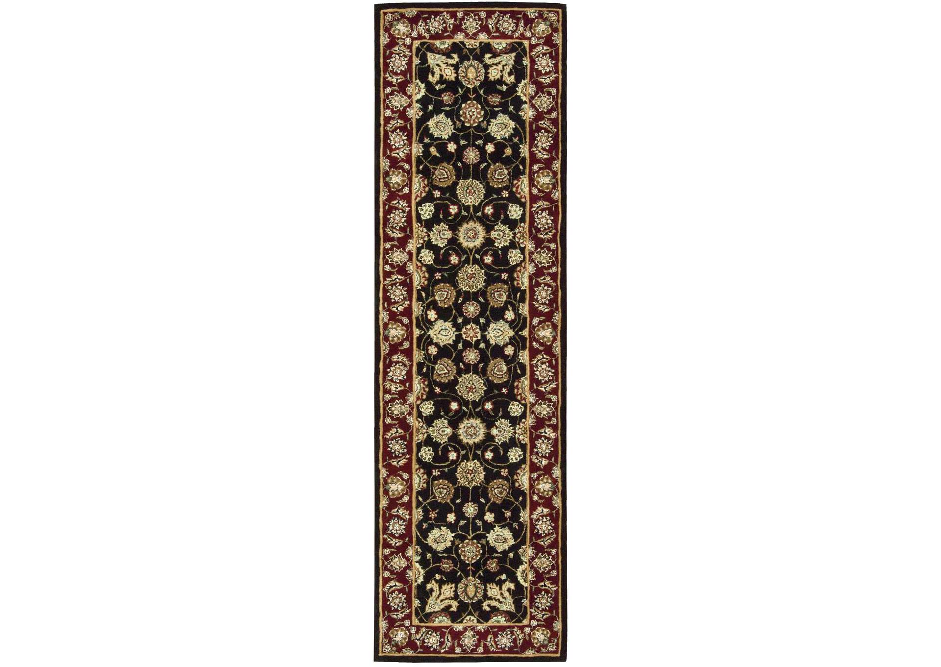 Nourison 2000 2017 Black 8' Runner Area Rug,Nourison