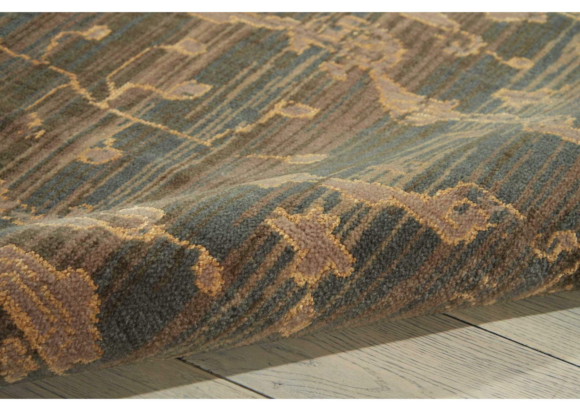 Nourison Silk Elements SKE30 Blue 10' Runner Hallway Rug,Nourison