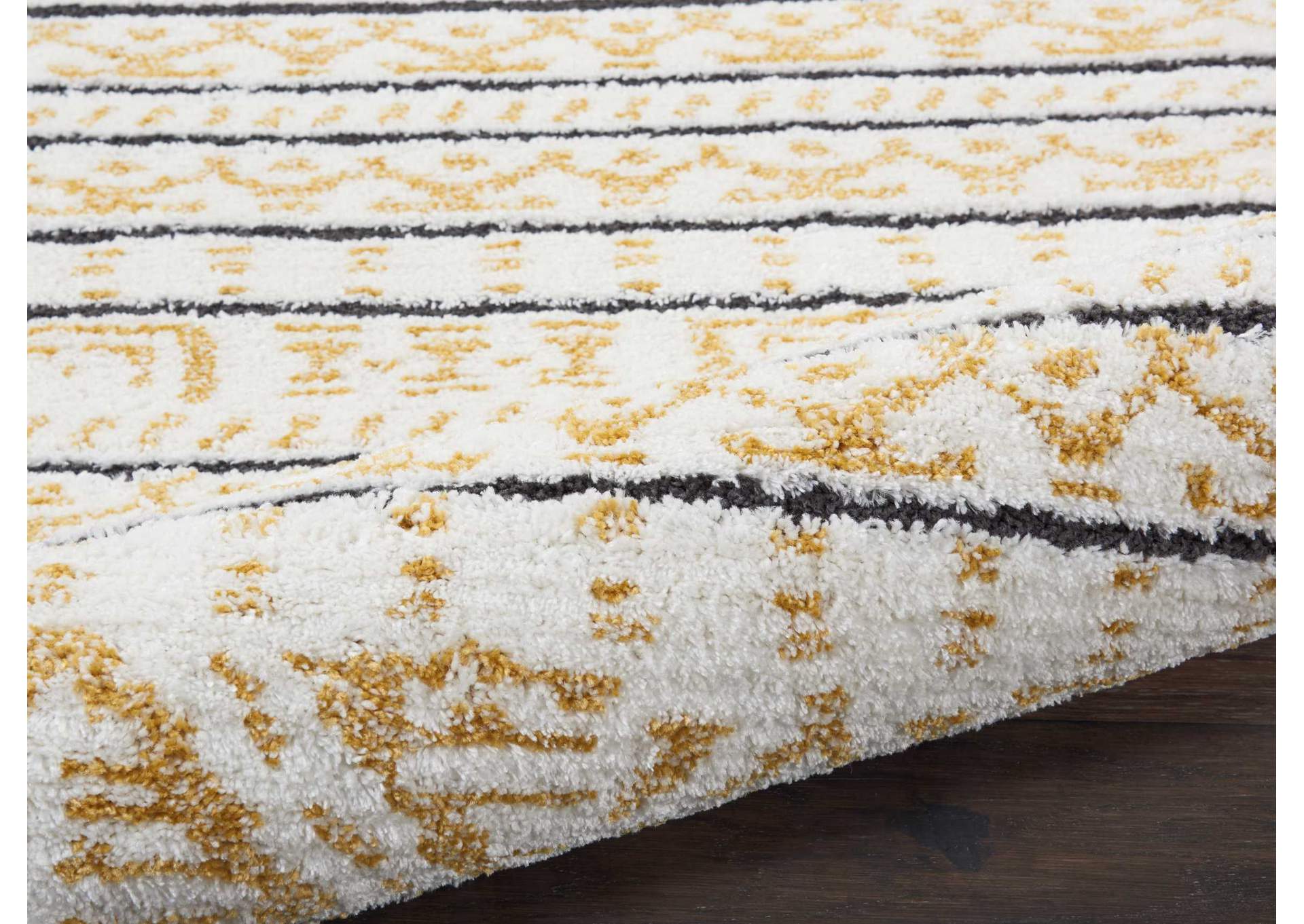 Nourison Kamala DS503 Gold 8' Runner Hallway Rug,Nourison