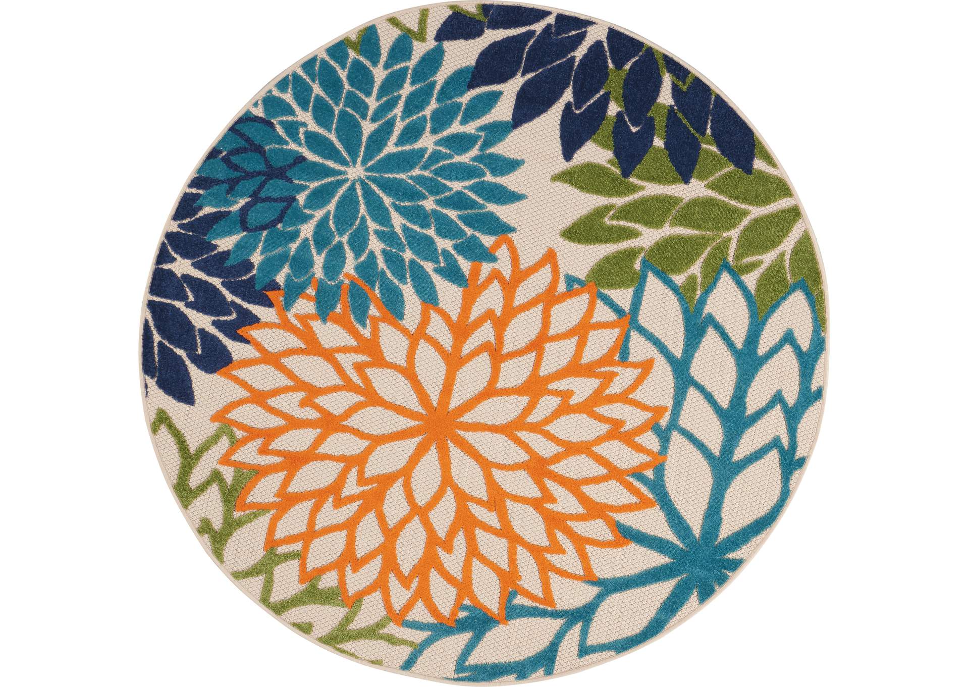 Nourison Aloha ALH05 Multicolor 5' Round Indoor-outdoor Area Rug,Nourison