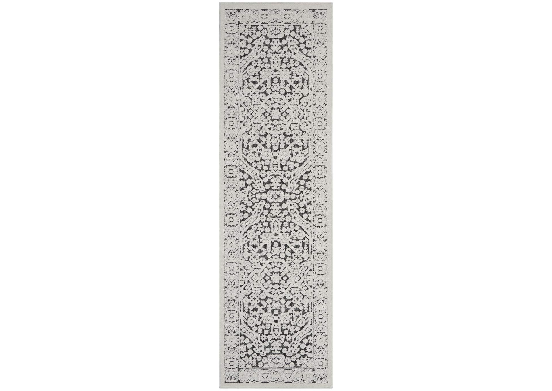 Nourison Key Largo 8' Runner Dark Grey Area Rug,Nourison