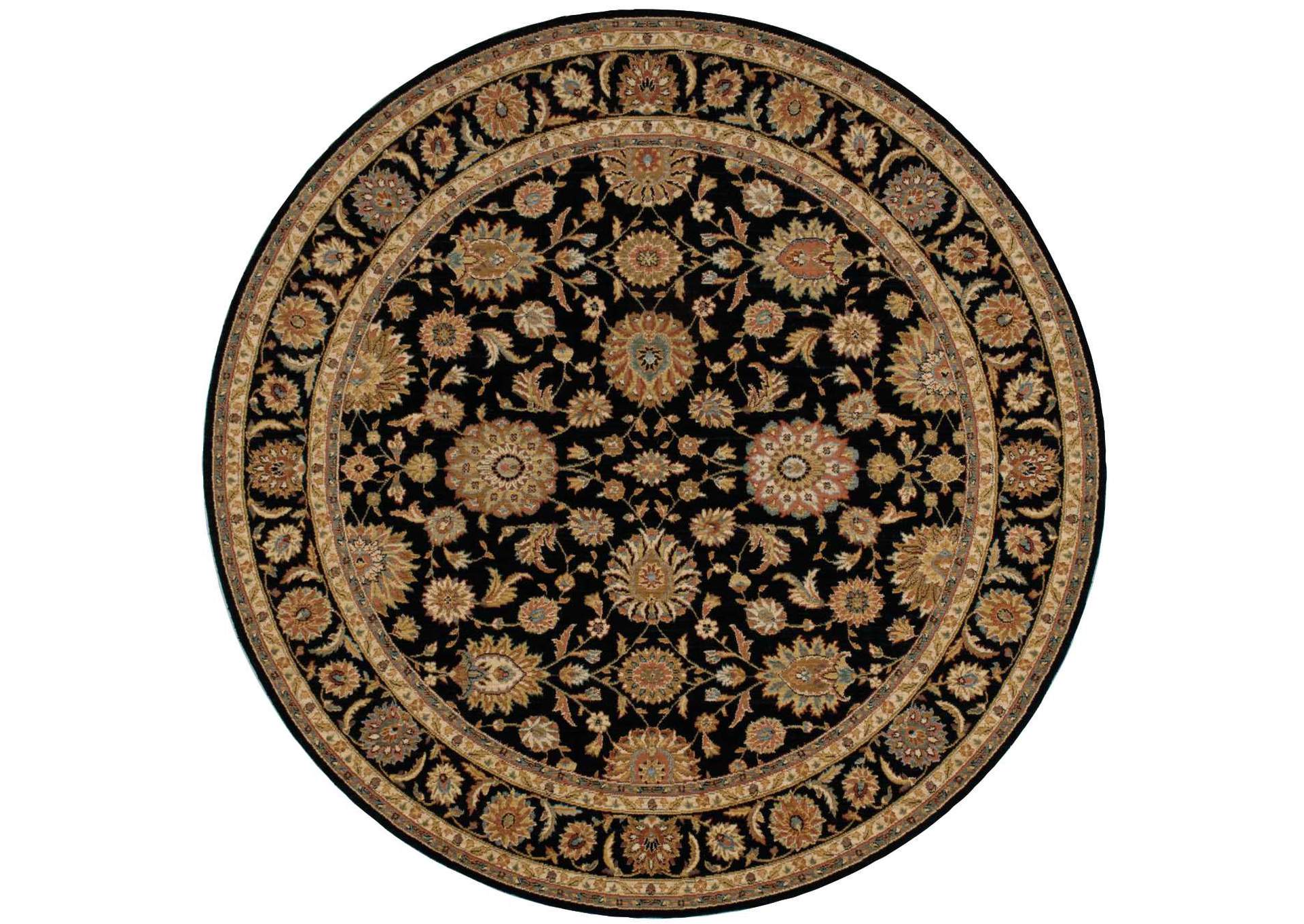 Nourison Living Treasures LI05 Black 8' Round Rug,Nourison