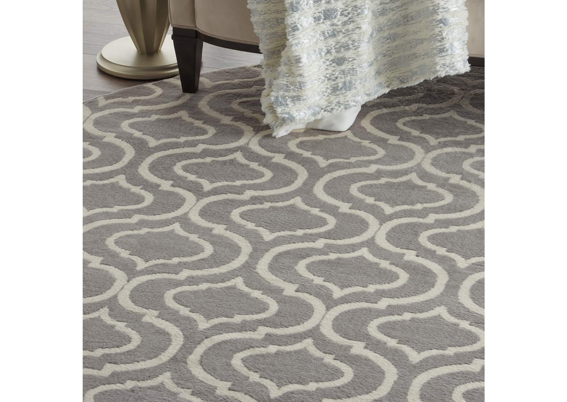 Nourison Jubilant 8' Round Grey Area Rug,Nourison