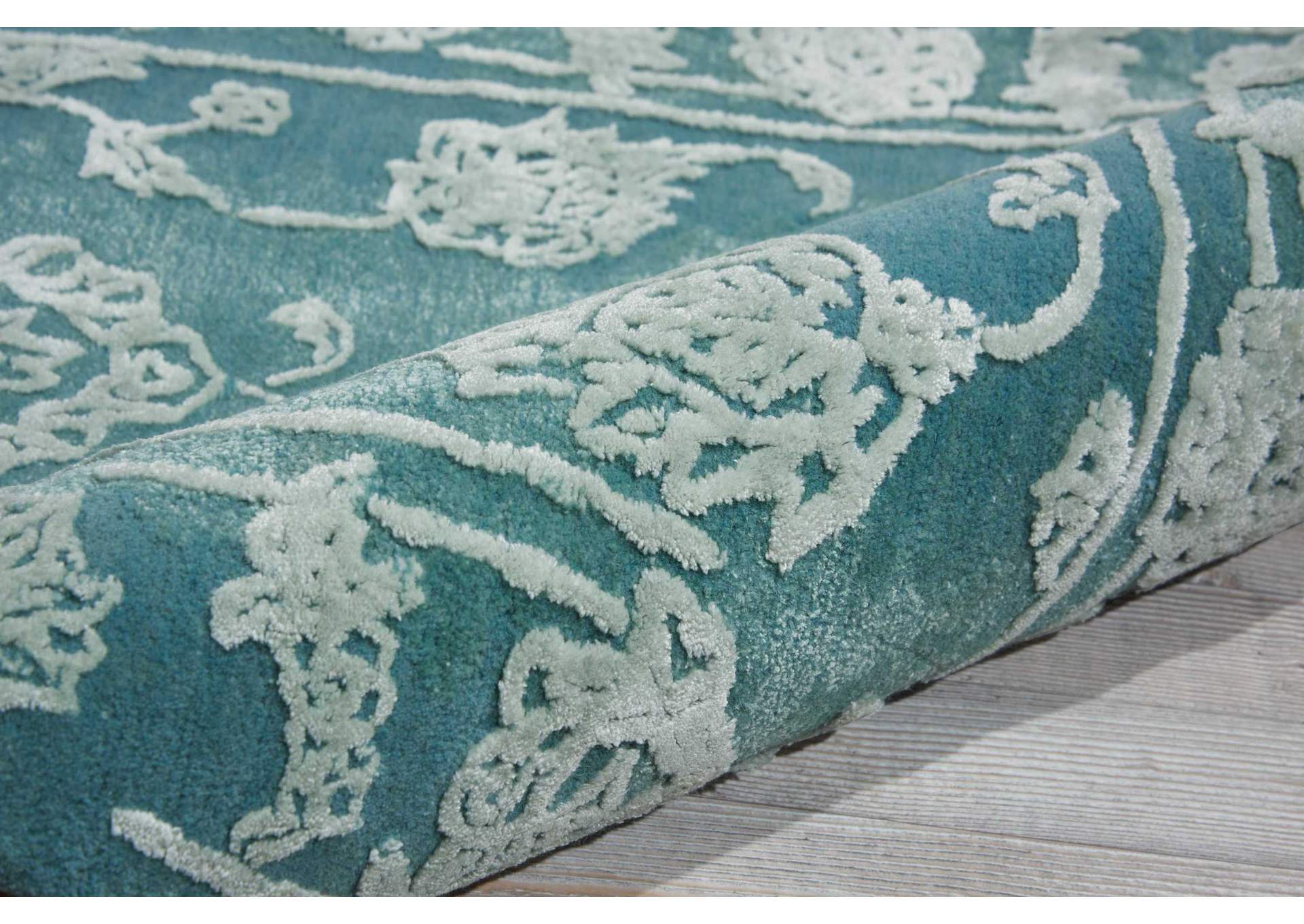 Nourison Opaline OPA12 Blue 8' Runner Hallway Rug,Nourison