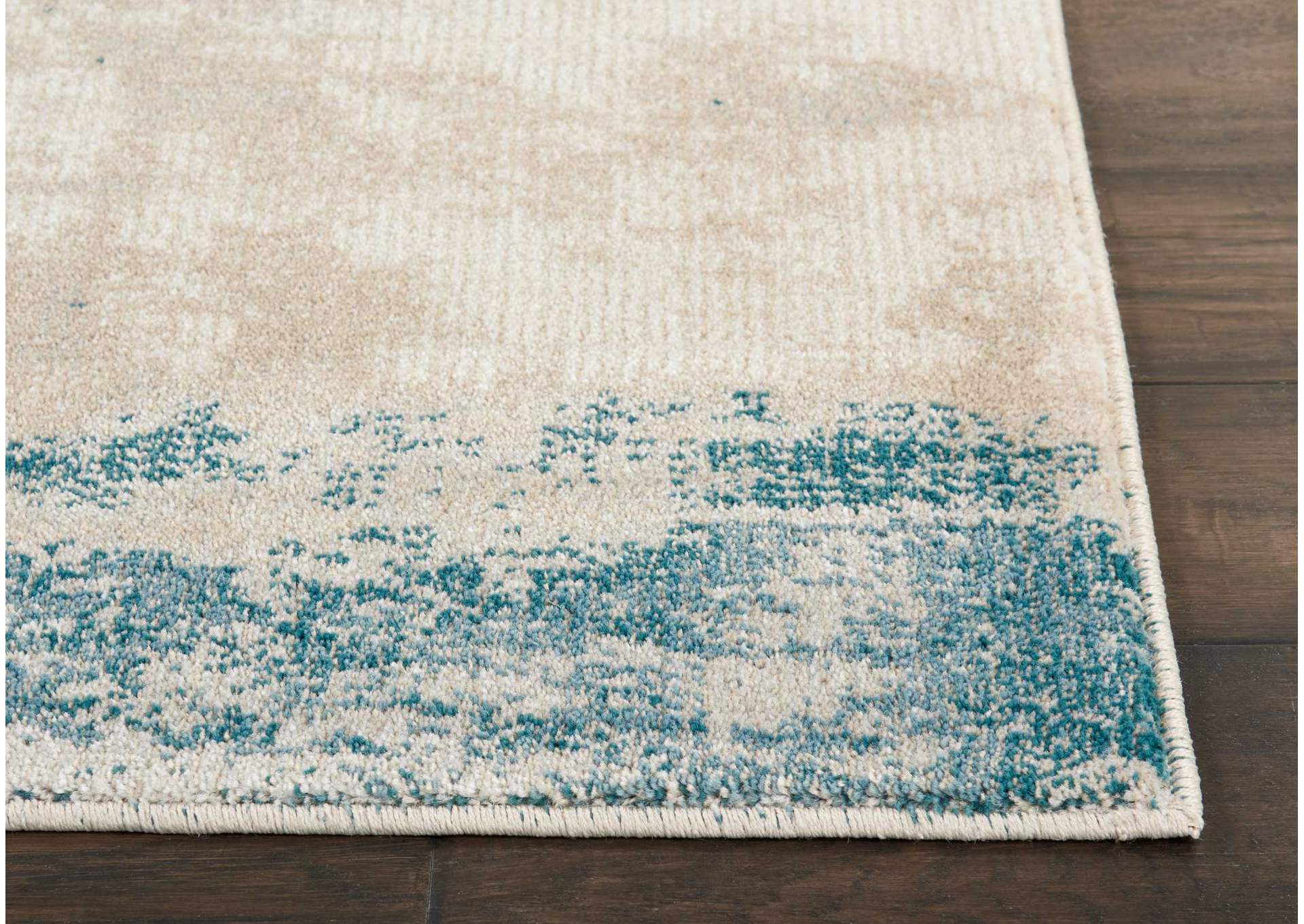 Nourison Maxell MAE13 Blue and White 8' Runner Hallway Rug,Nourison