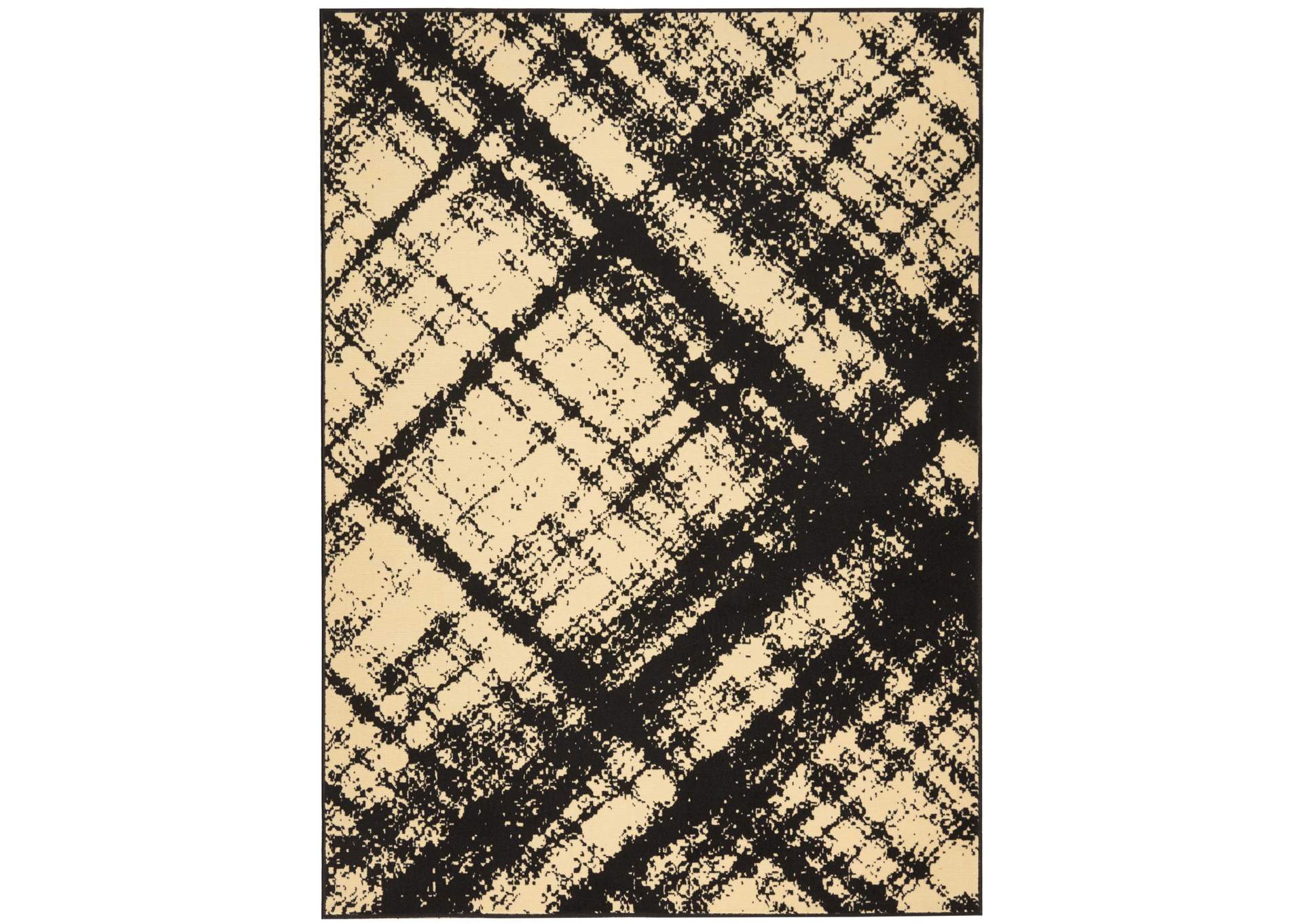 Nourison Grafix GRF01 Black and White 5'x7' Area Rug,Nourison