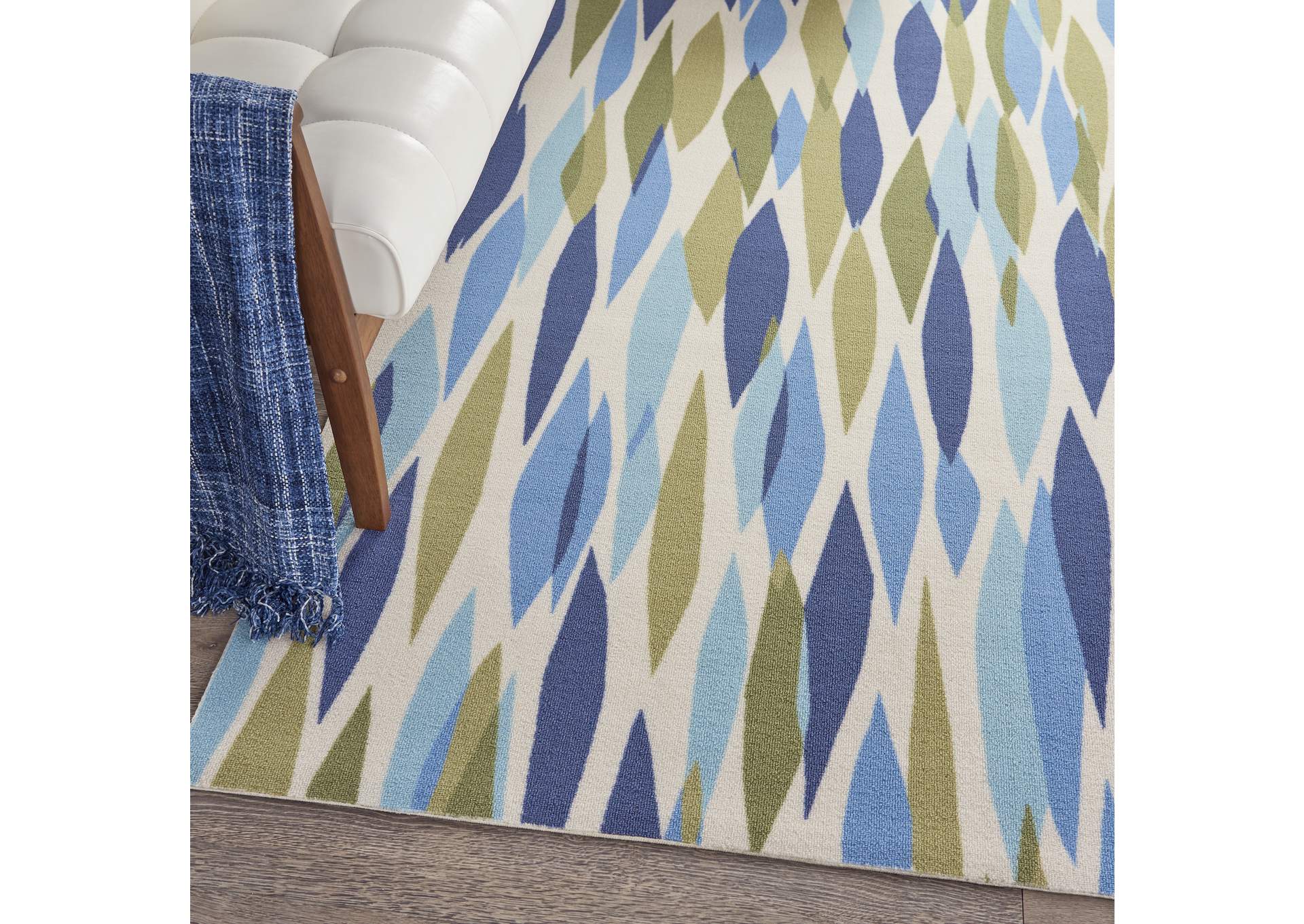 Waverly Sun N Shade SND01 Green 4'x6' Area Rug,Nourison